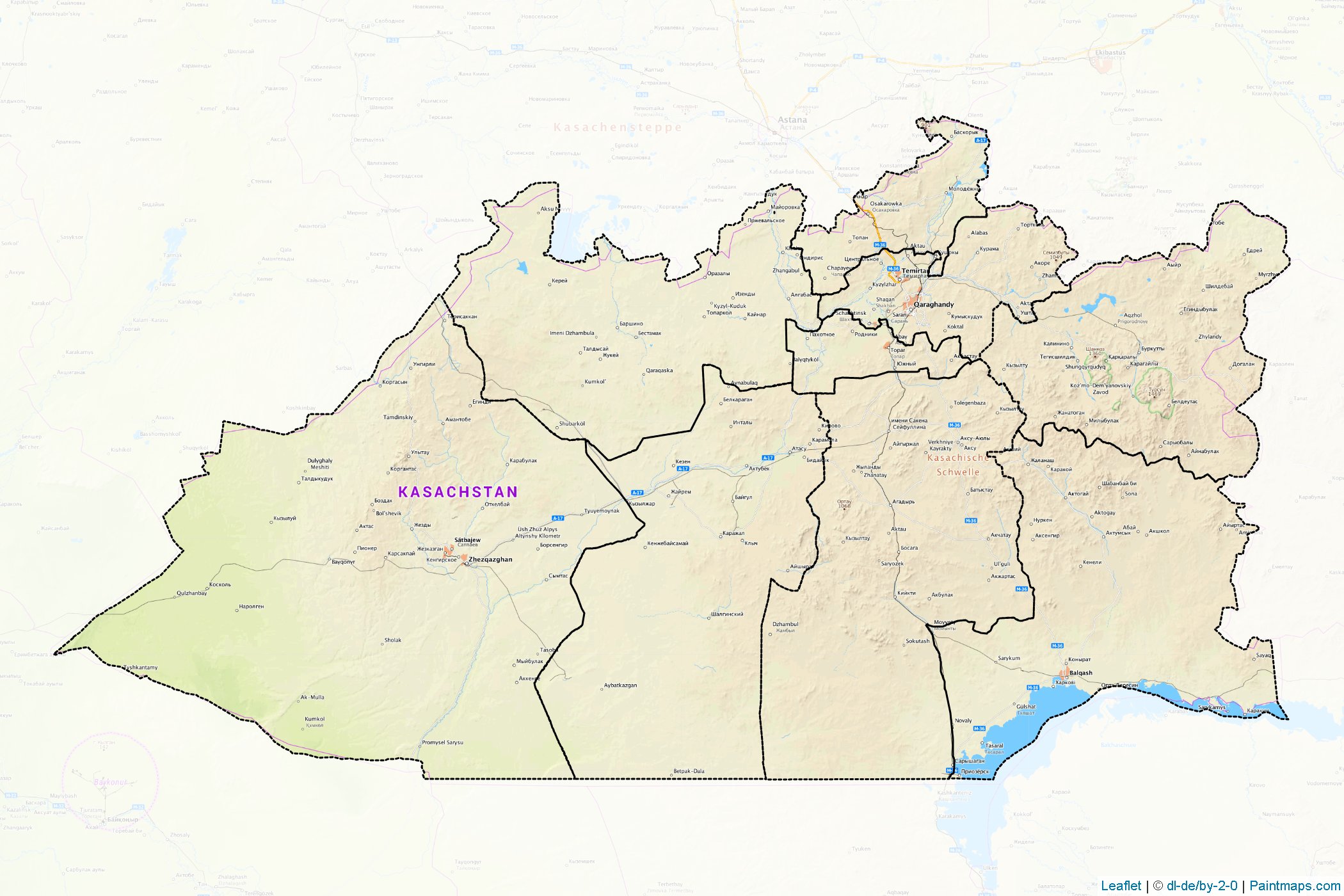 Muestras de recorte de mapas Qaraghandy (Kazakhstan)-1