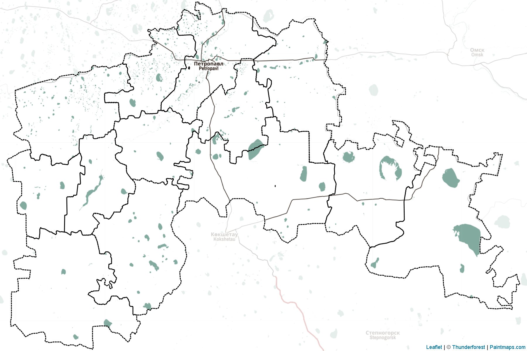 Muestras de recorte de mapas North Kazakhstan (Kazakhstan)-2