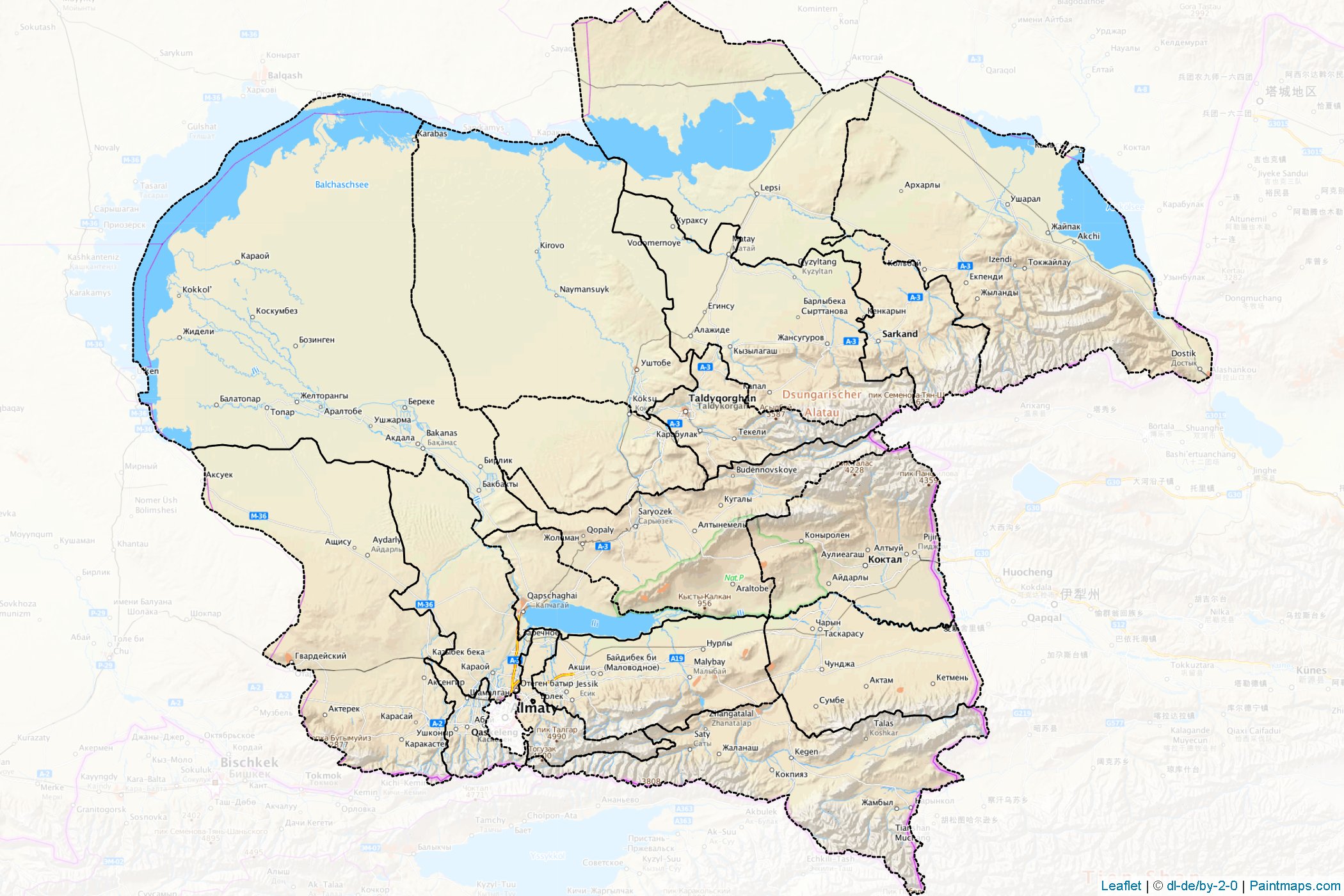 Muestras de recorte de mapas Almaty (Kazakhstan)-1