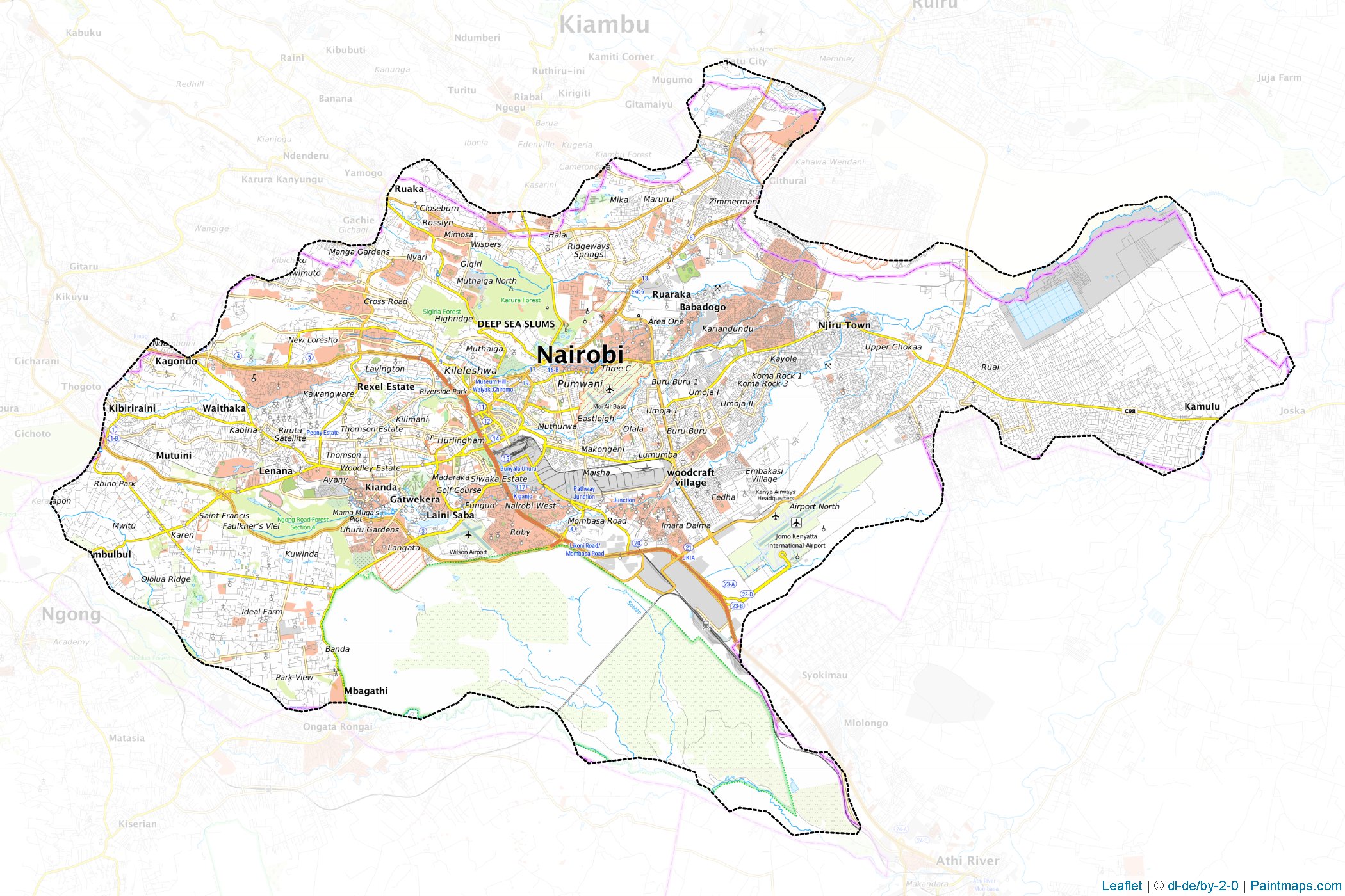 Nairobi Area (Kenya) Map Cropping Samples-1