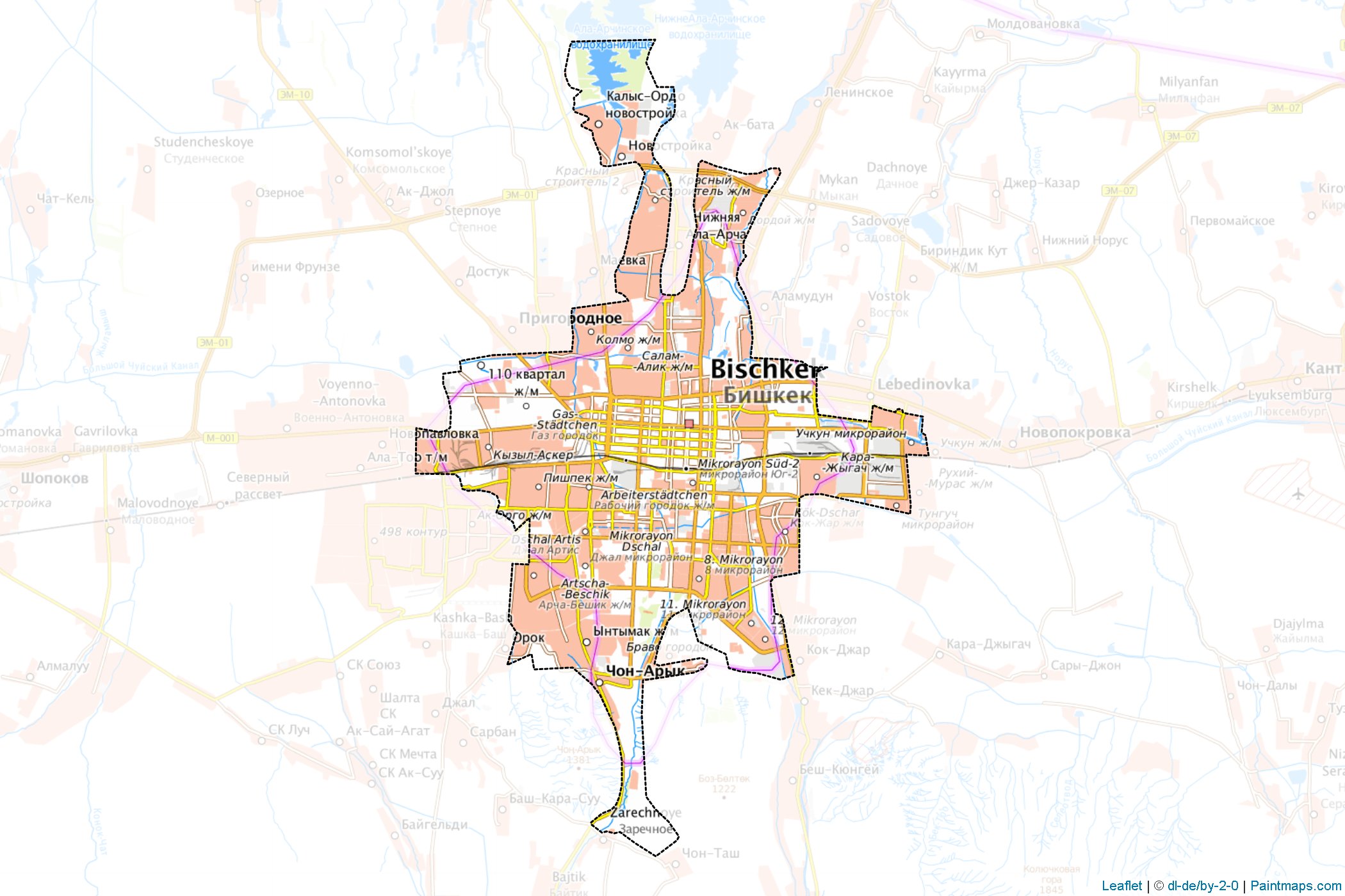 Bishkek (Kyrgyzstan) Map Cropping Samples-1