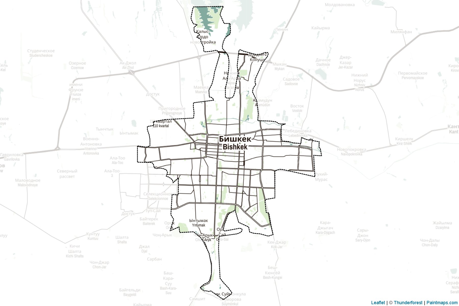 Bishkek (Kyrgyzstan) Map Cropping Samples-2