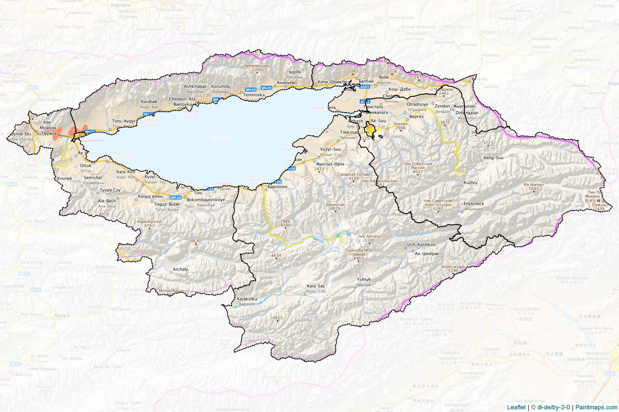 Issık-Göl İli (Kırgızistan) Haritası Örnekleri-1