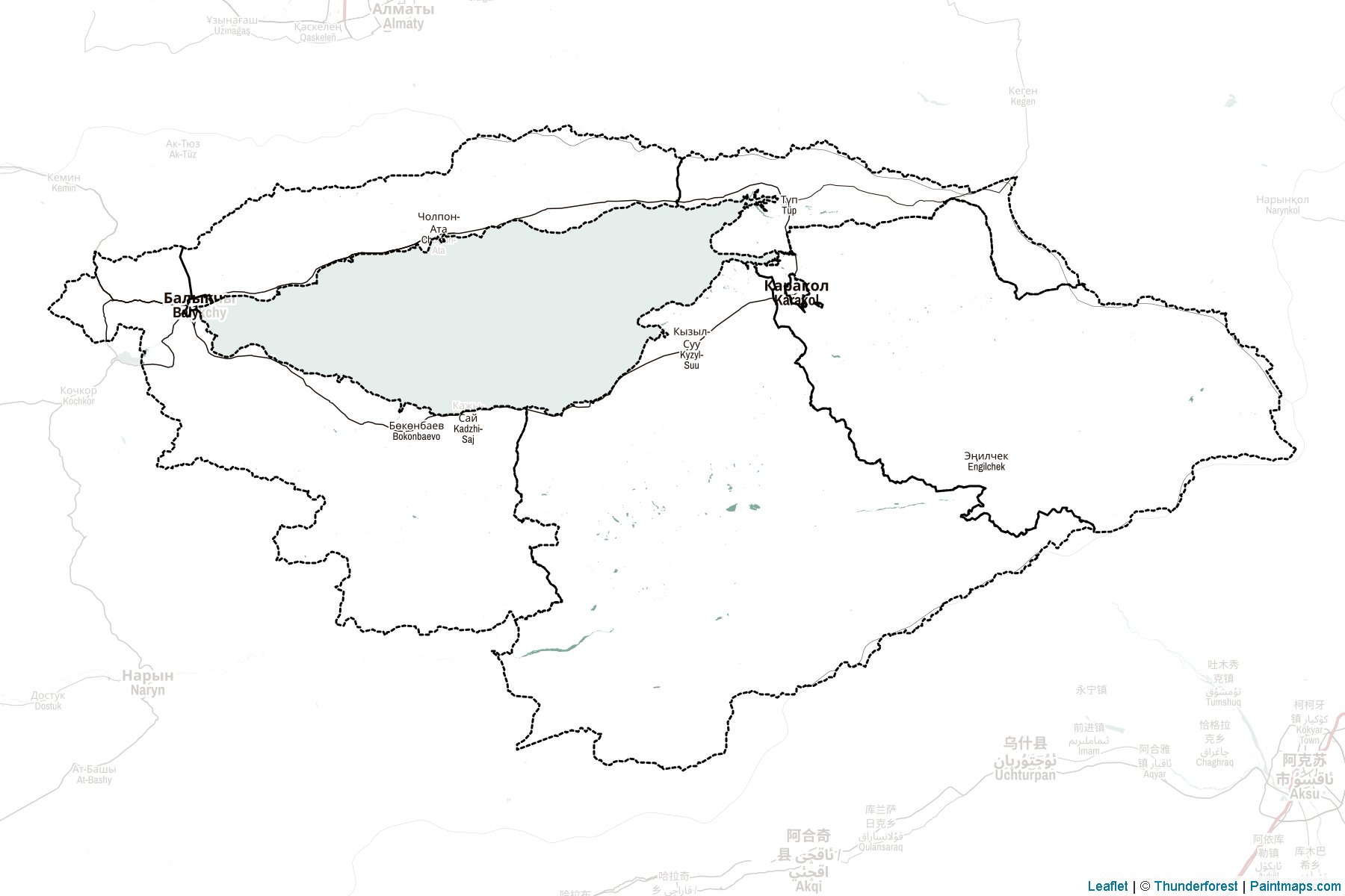 Issık-Göl İli (Kırgızistan) Haritası Örnekleri-2