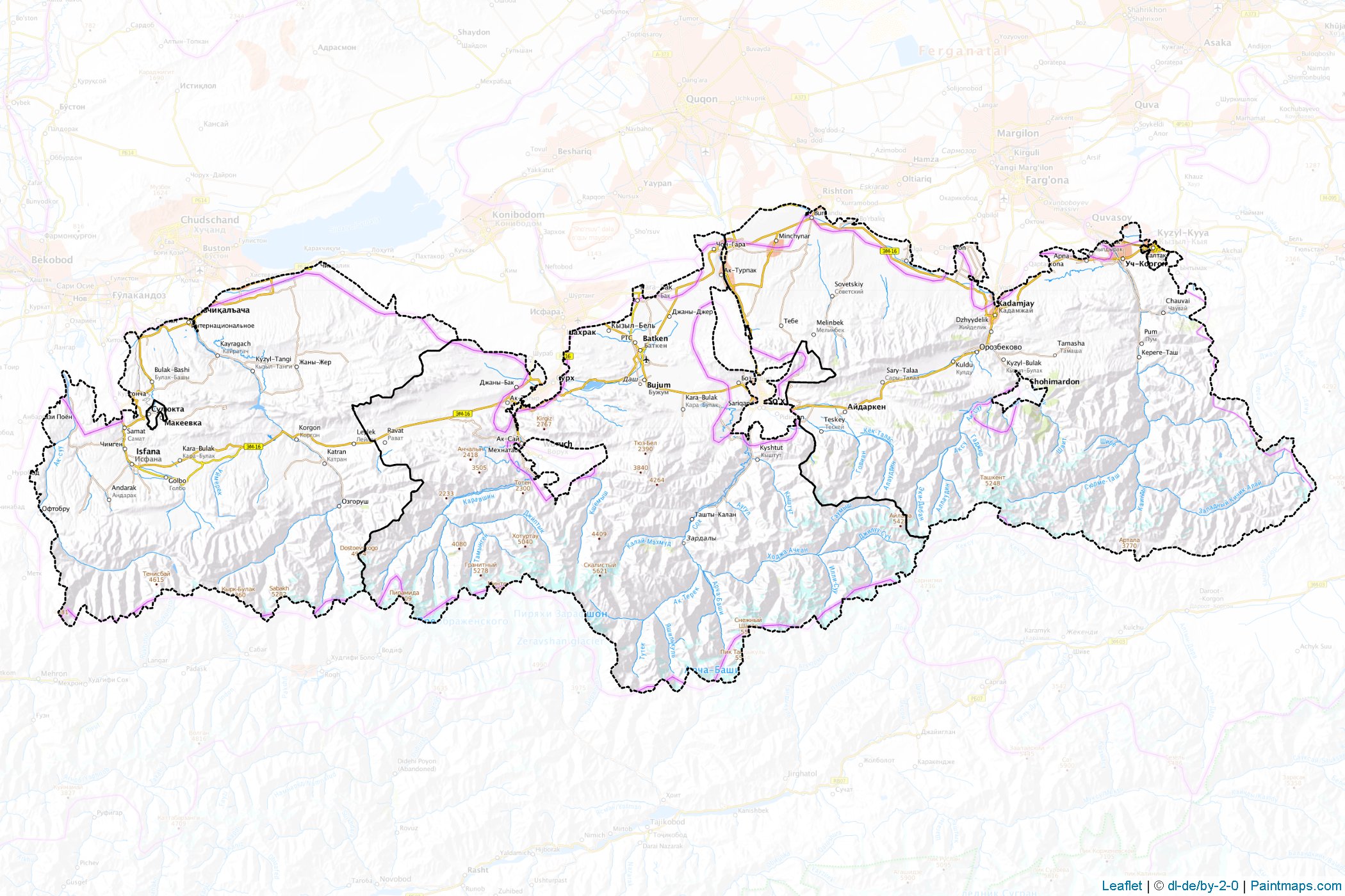 Batken İli (Kırgızistan) Haritası Örnekleri-1