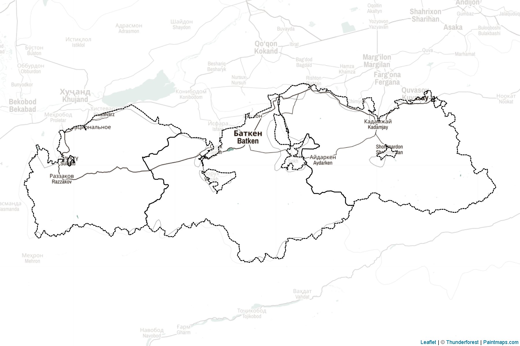 Batken İli (Kırgızistan) Haritası Örnekleri-2