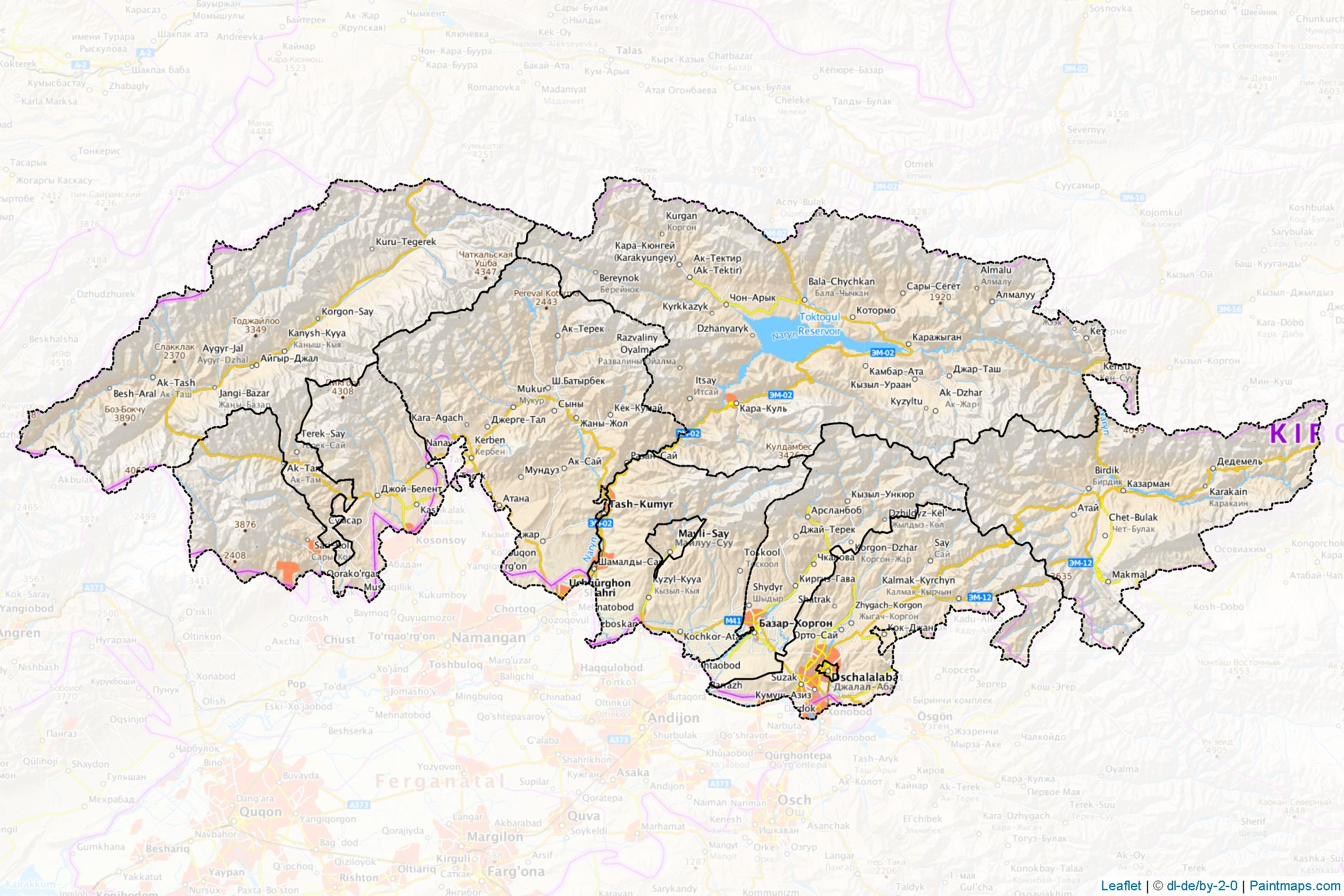 Jalal-Abad (Kyrgyzstan) Map Cropping Samples-1