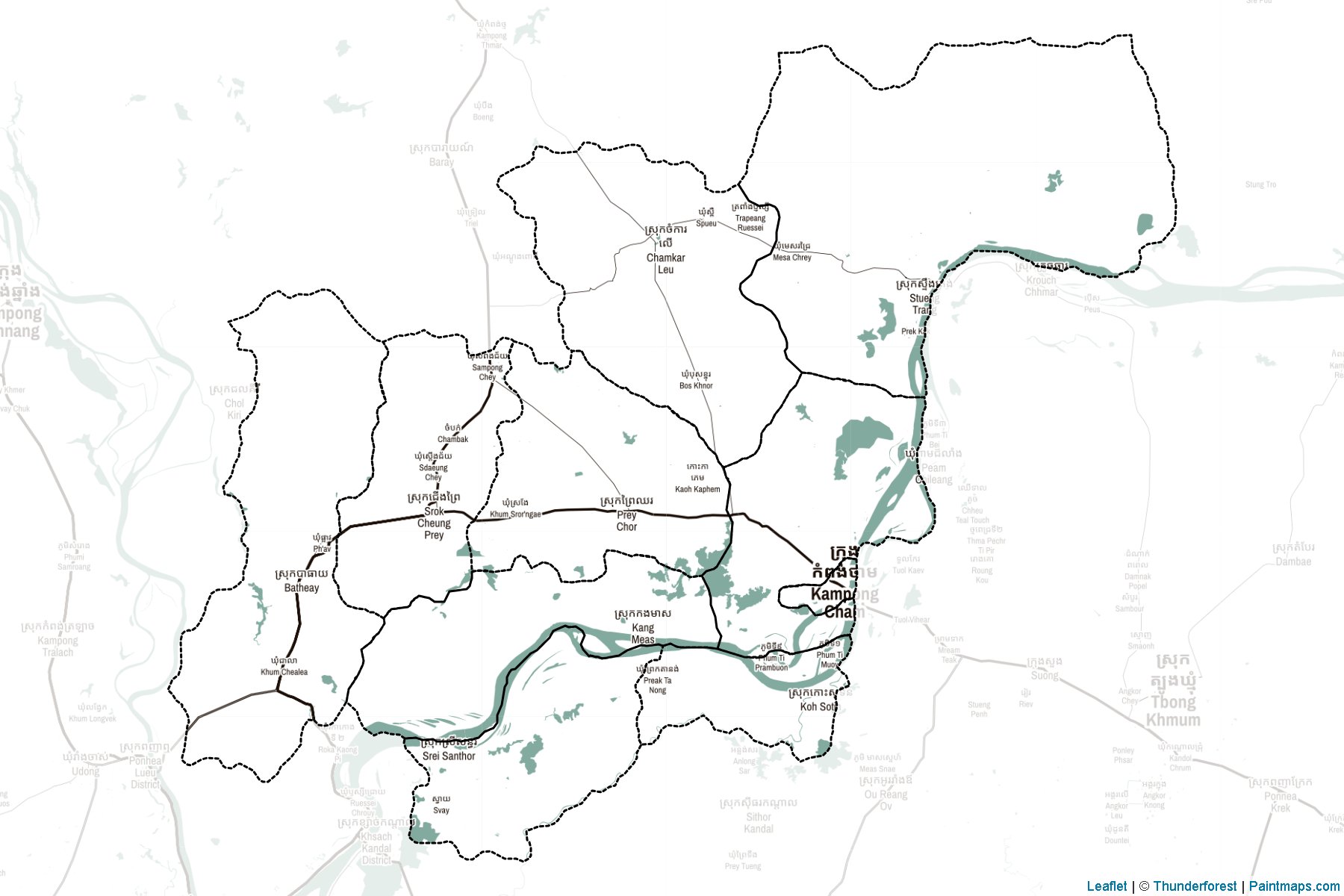 Muestras de recorte de mapas Kâmpóng Cham (Camboya)-2