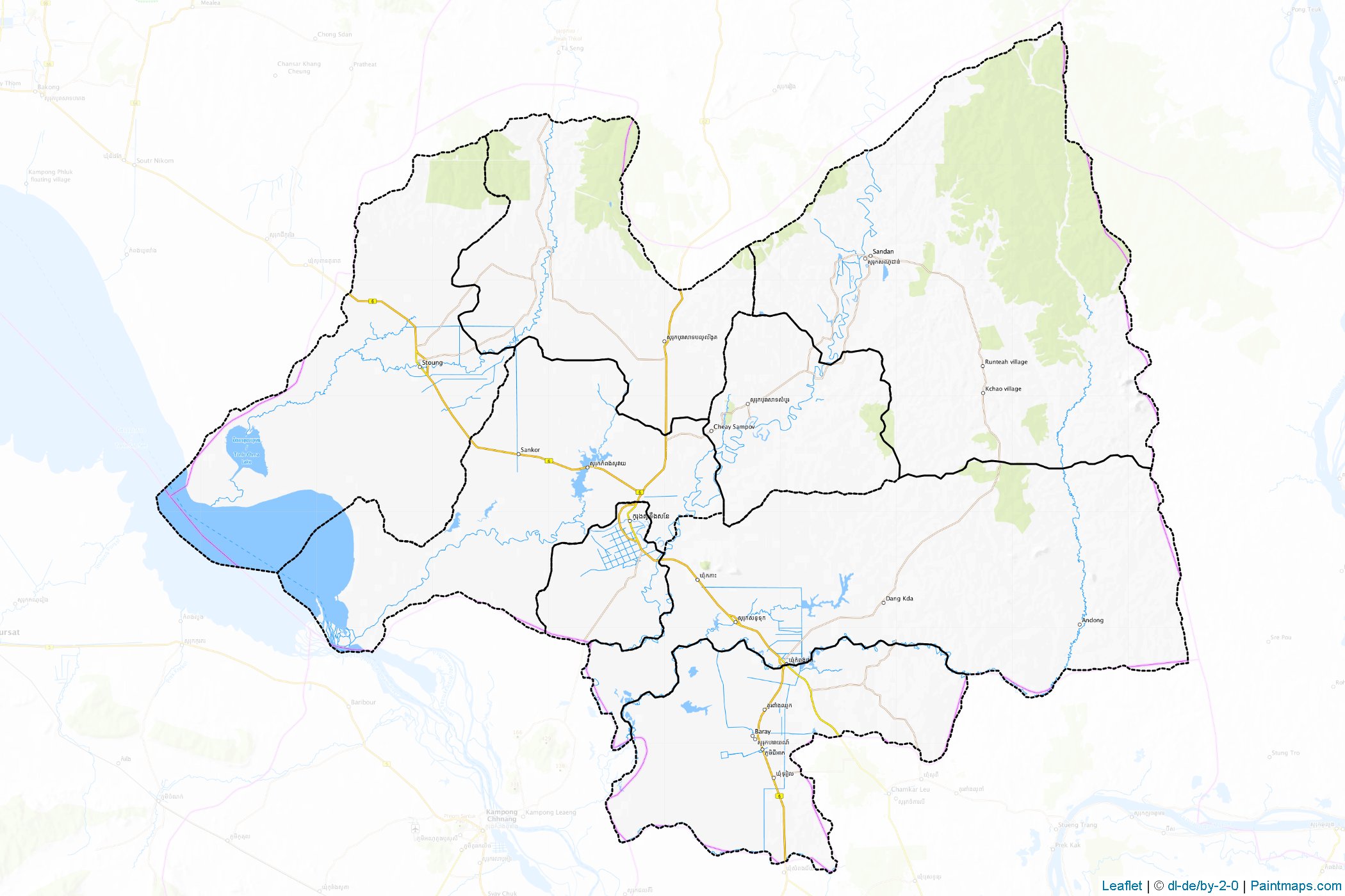 Muestras de recorte de mapas Kâmpóng Thum (Camboya)-1