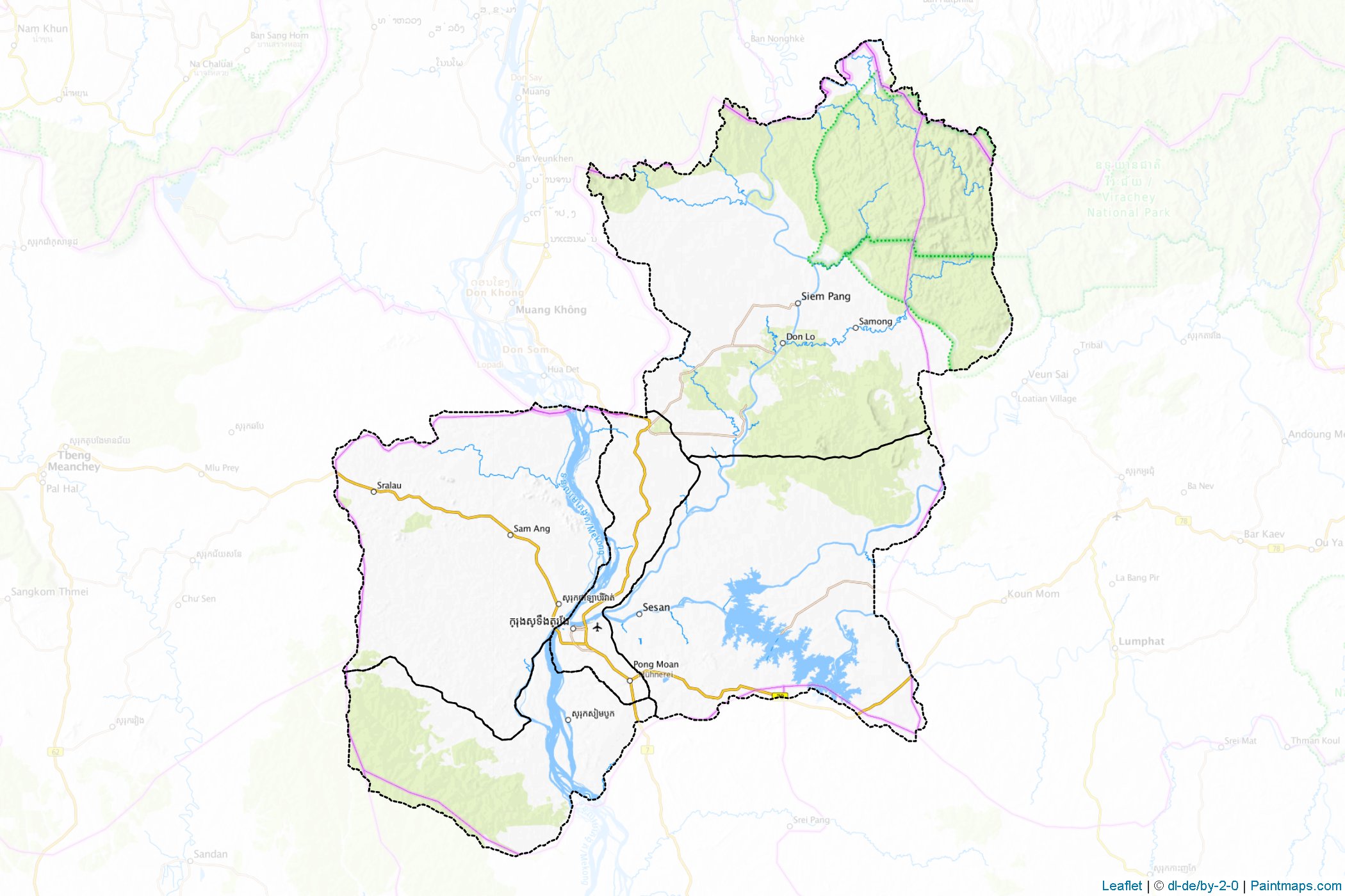 Muestras de recorte de mapas Stœng Trêng (Camboya)-1