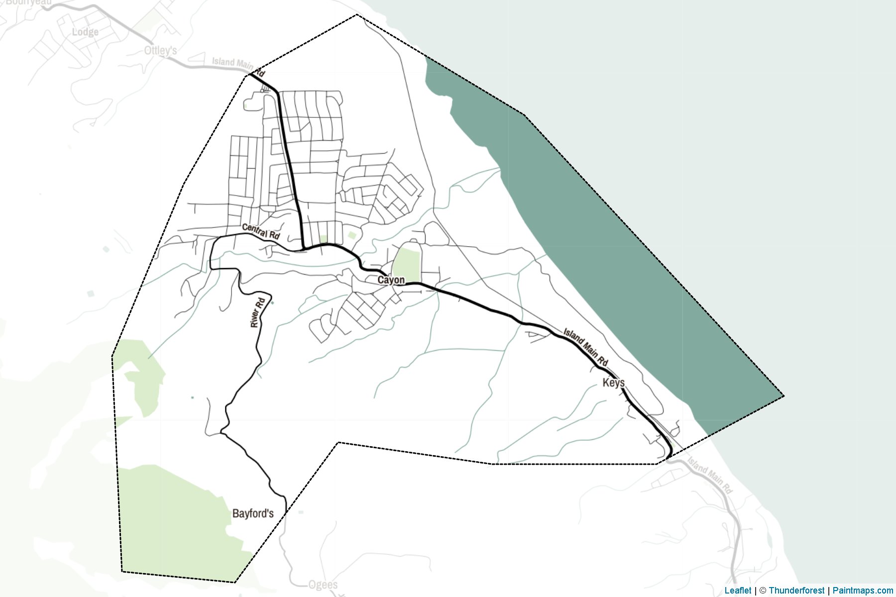 Muestras de recorte de mapas Saint Mary Cayon (San Cristóbal y Nieves)-2