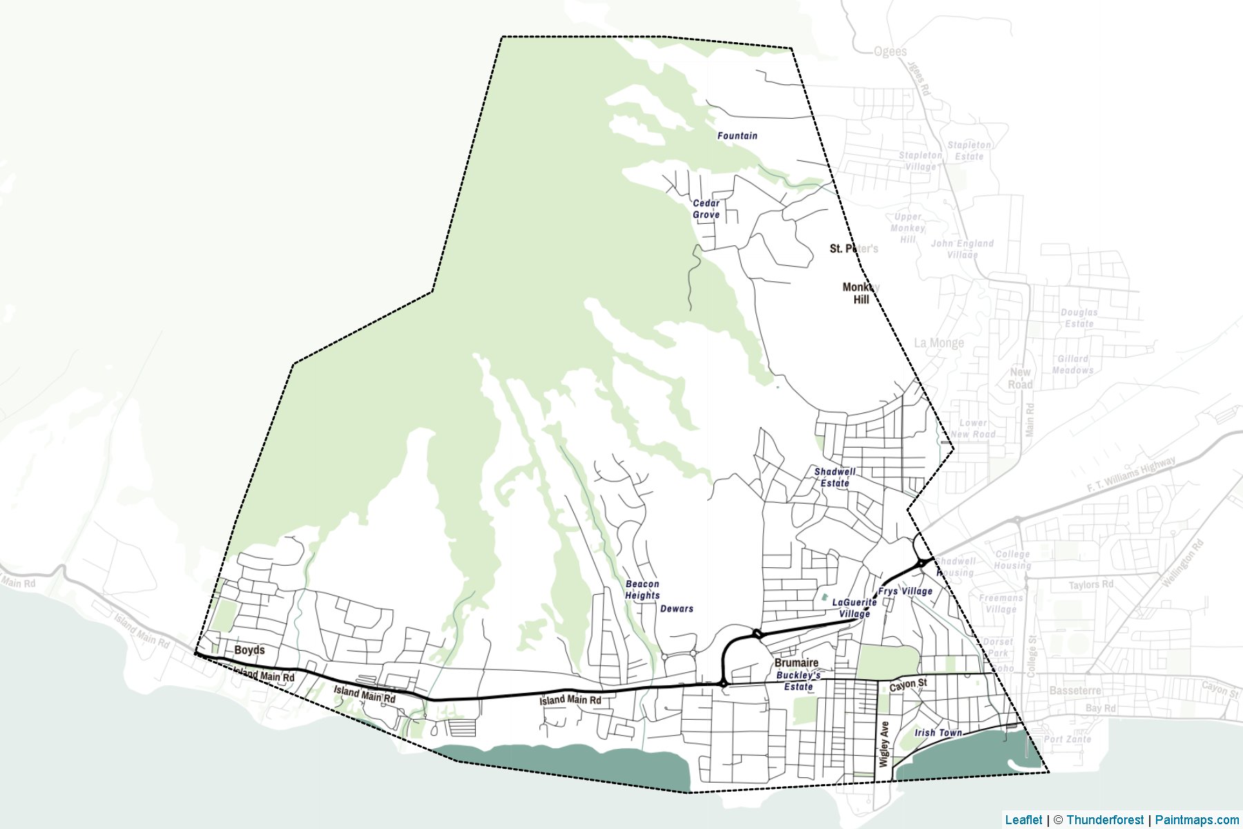 Trinity Palmetto Point (Saint Kitts and Nevis) Map Cropping Samples-2