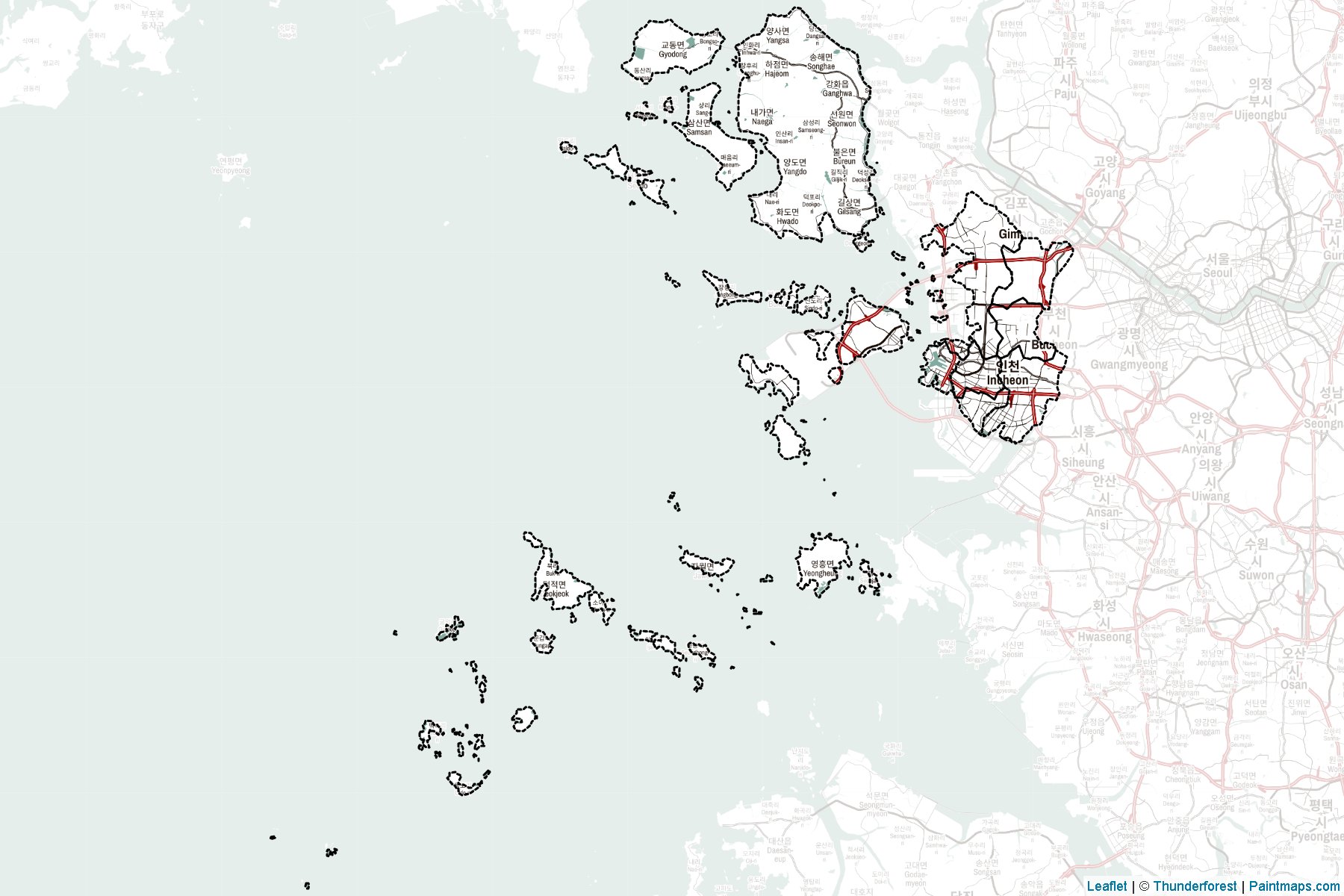 Incheon (South Korea) Map Cropping Samples-2