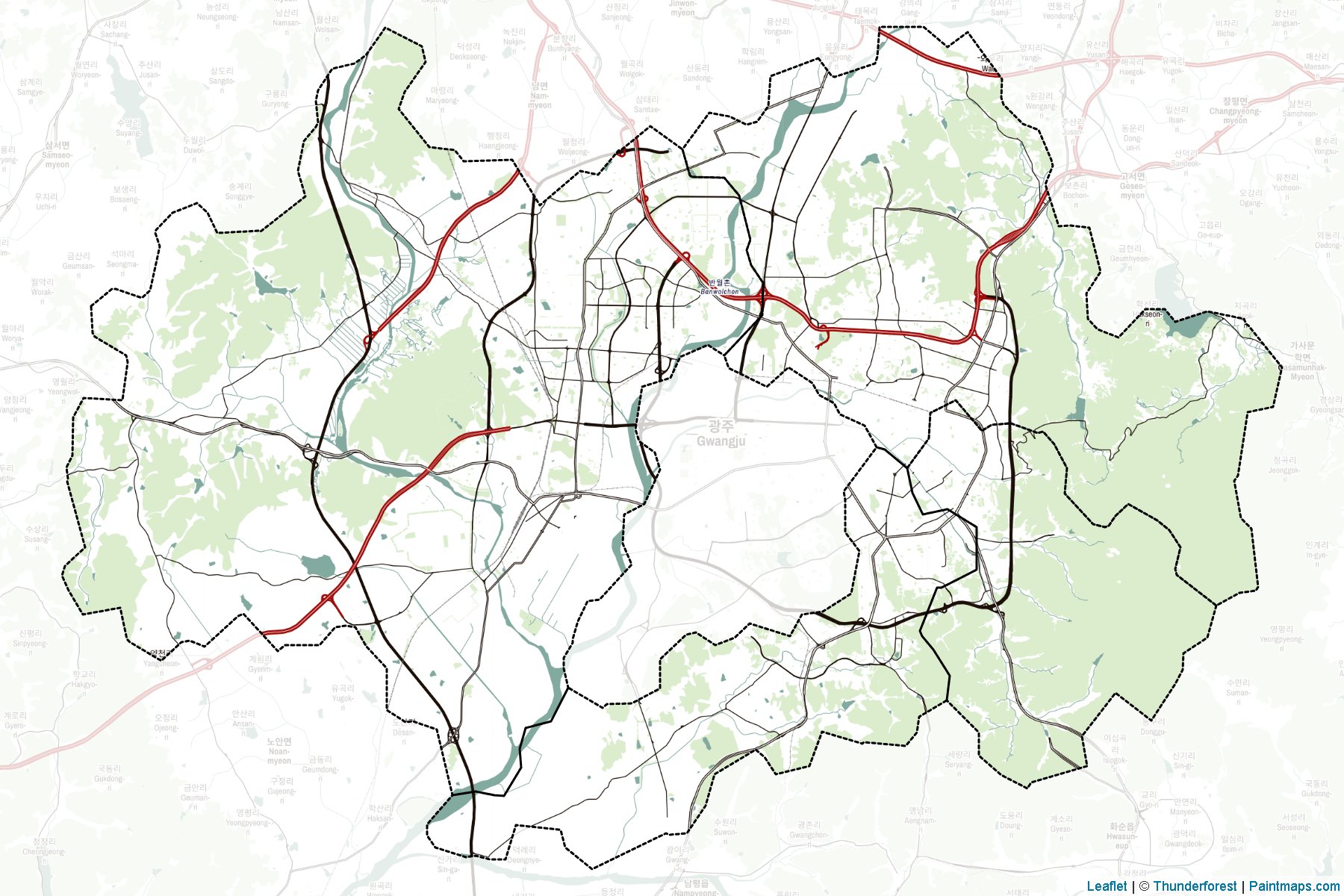 Gwangju (South Korea) Map Cropping Samples-2