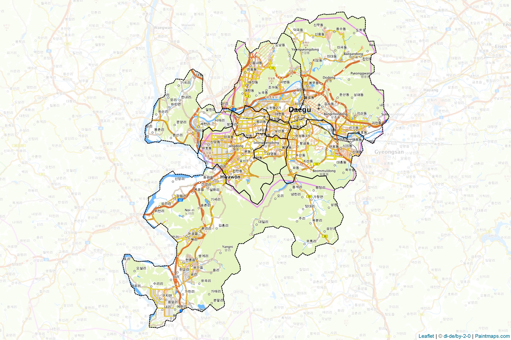 Daegu (South Korea) Map Cropping Samples-1