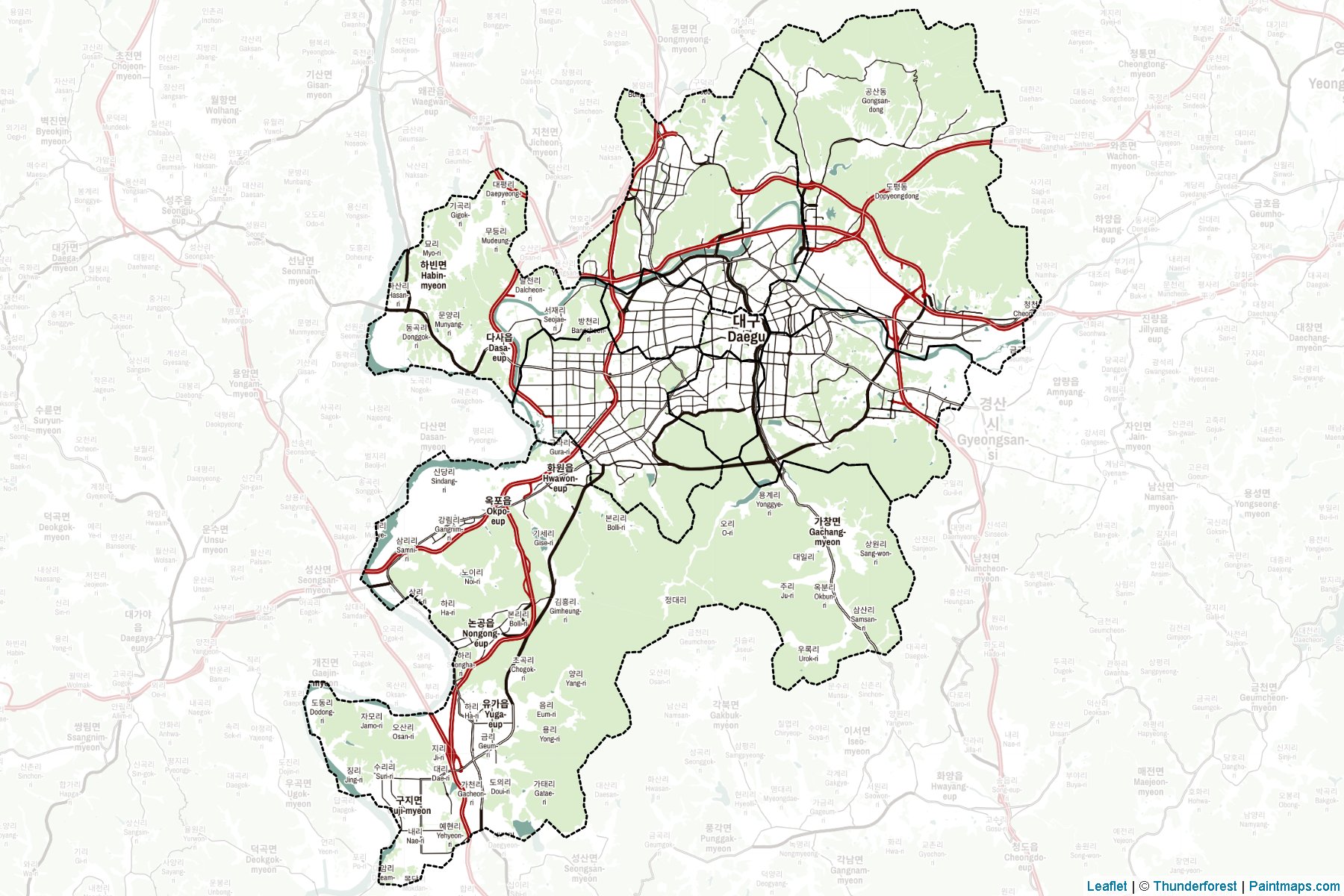 Daegu (South Korea) Map Cropping Samples-2