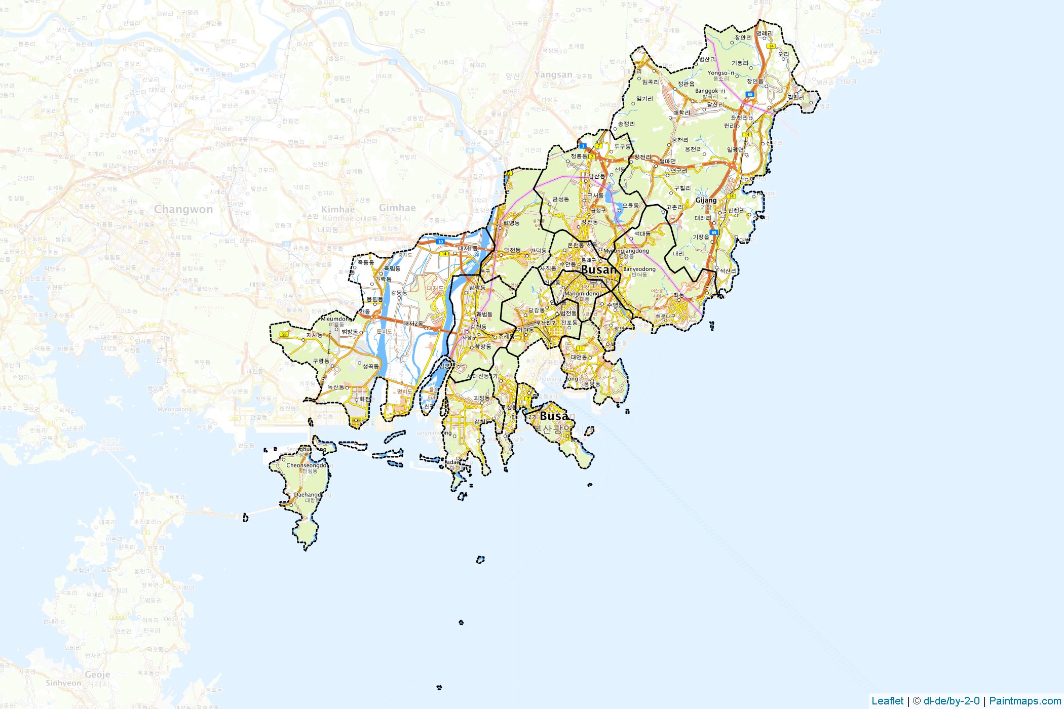 Busan (South Korea) Map Cropping Samples-1