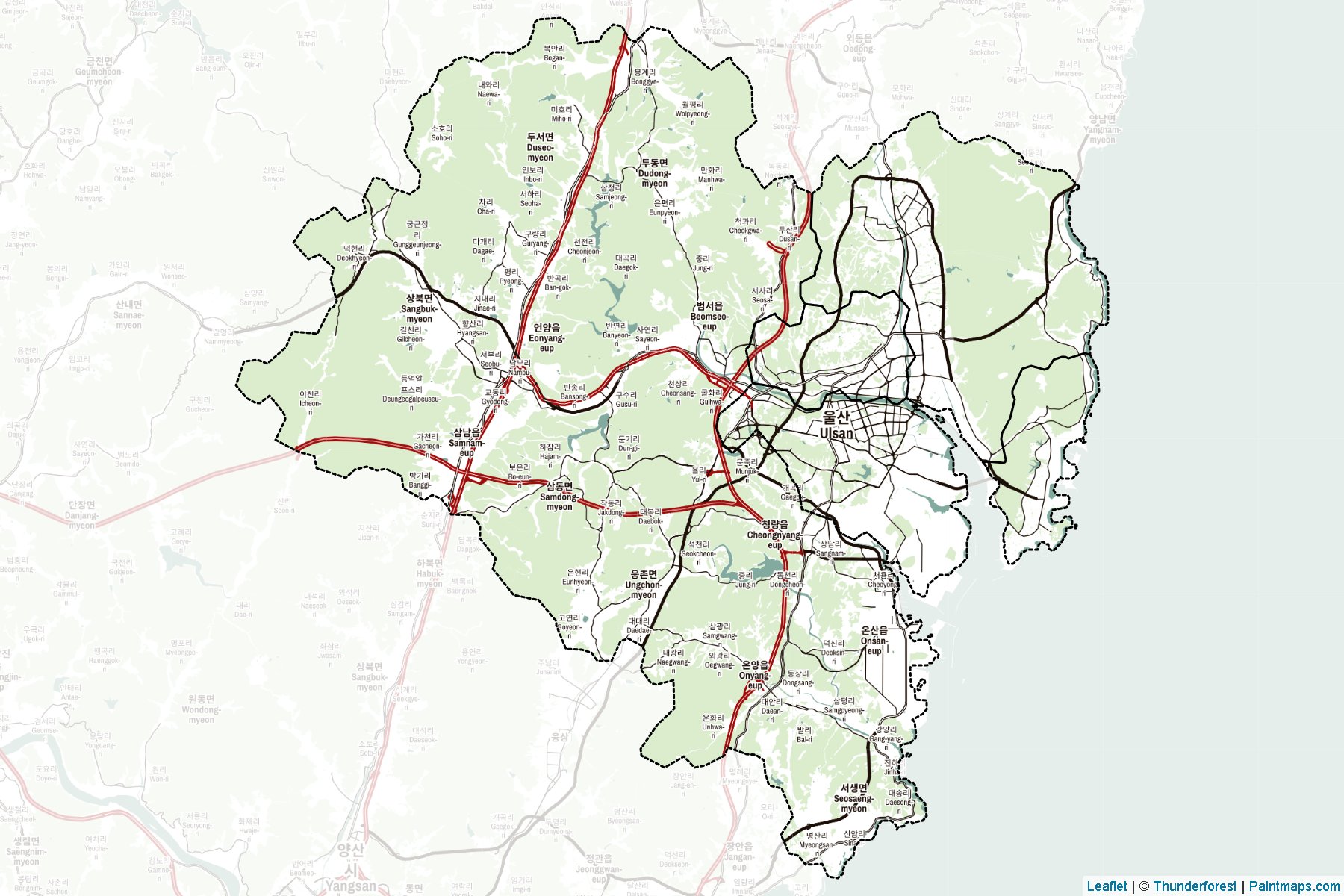 Ulsan (South Korea) Map Cropping Samples-2