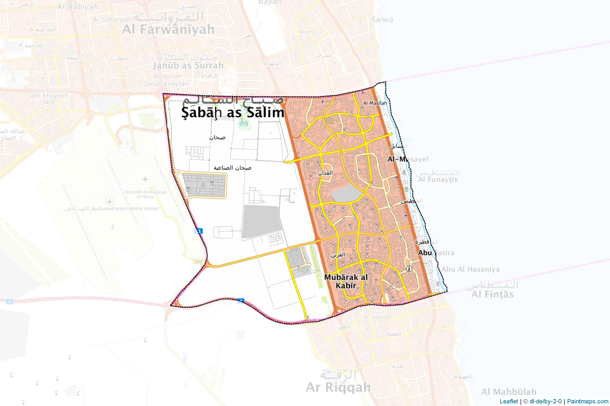 Muestras de recorte de mapas Mubarak Al-Kabeer (Kuwait)-1