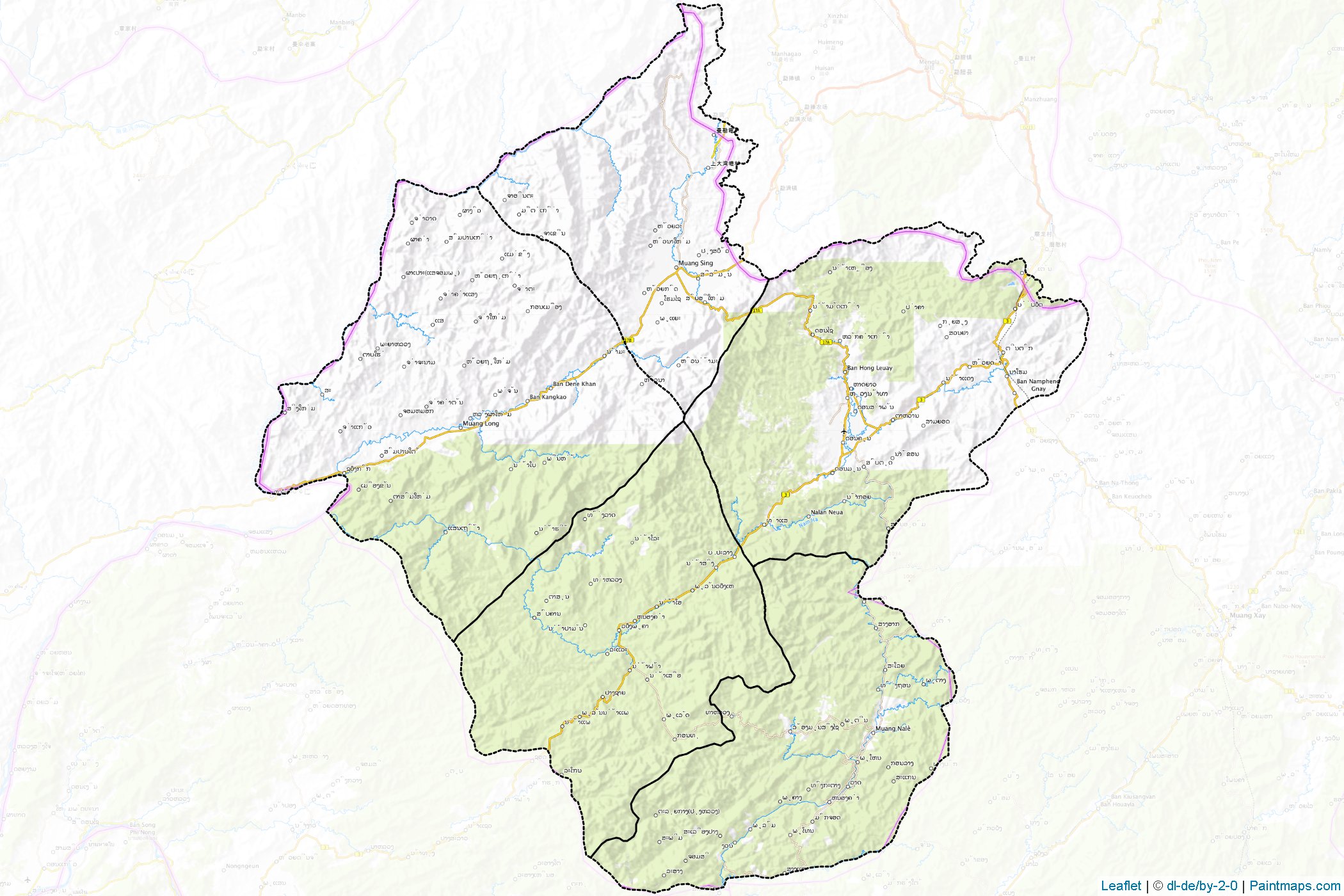 Louang Namtha Province (Laos) Map Cropping Samples-1