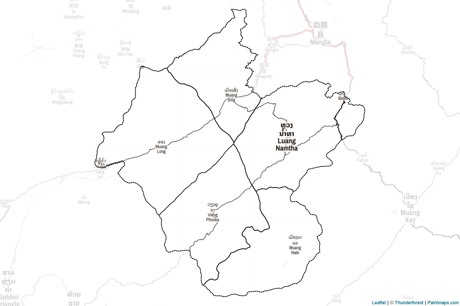 Louang Namtha Province (Laos) Map Cropping Samples-2