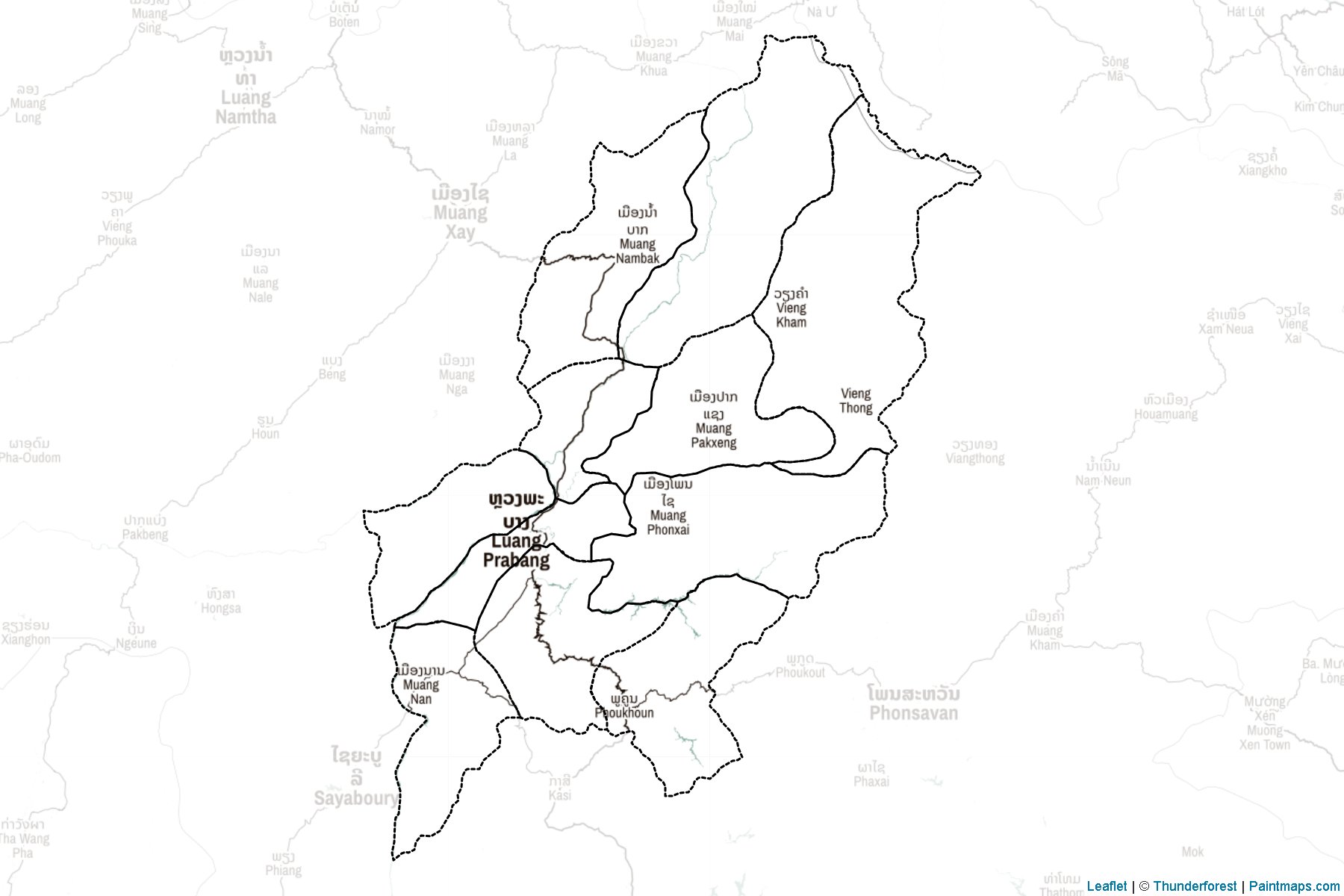 Muestras de recorte de mapas Luangphrabang (Laos)-2