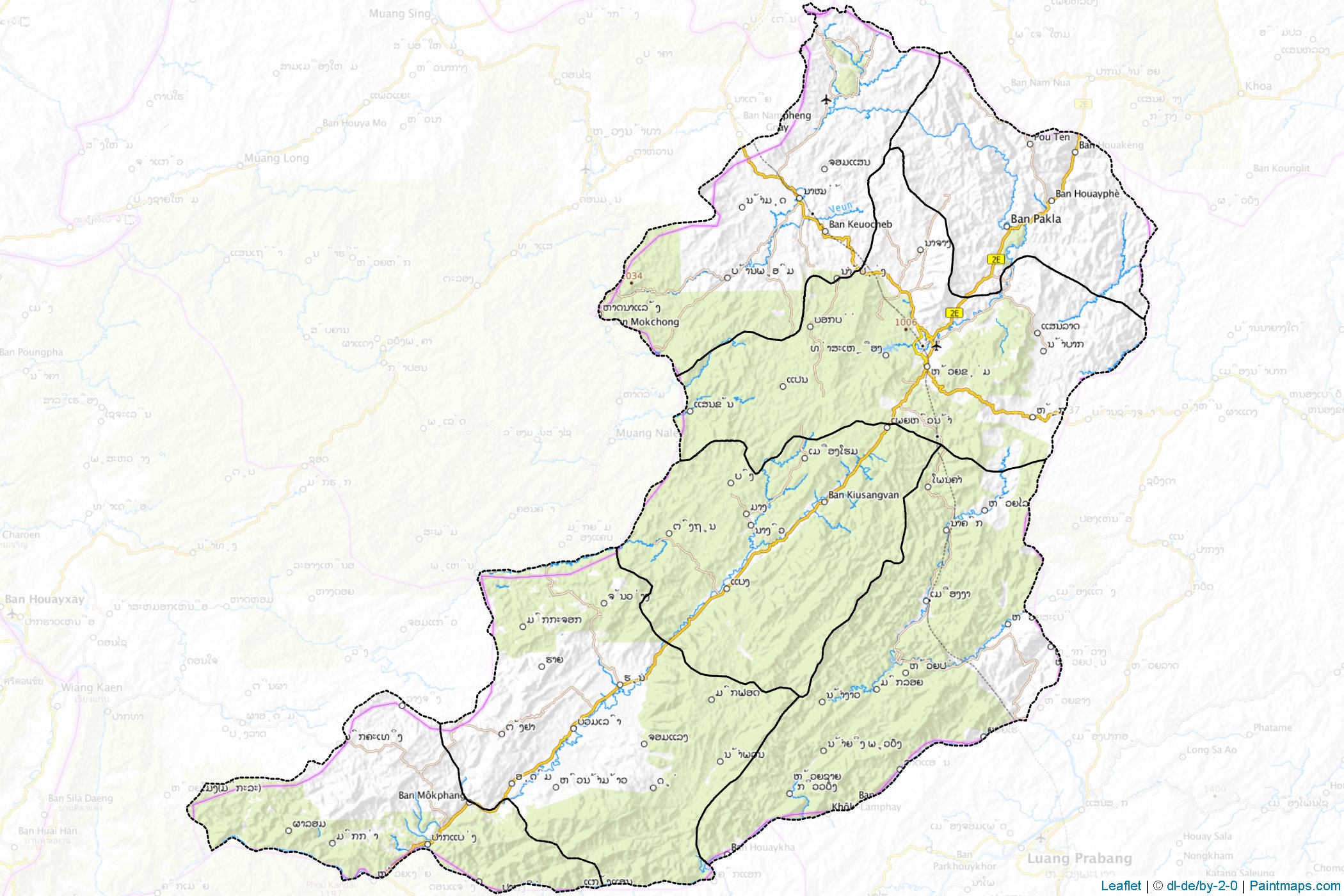 Muestras de recorte de mapas Oudômxai (Laos)-1