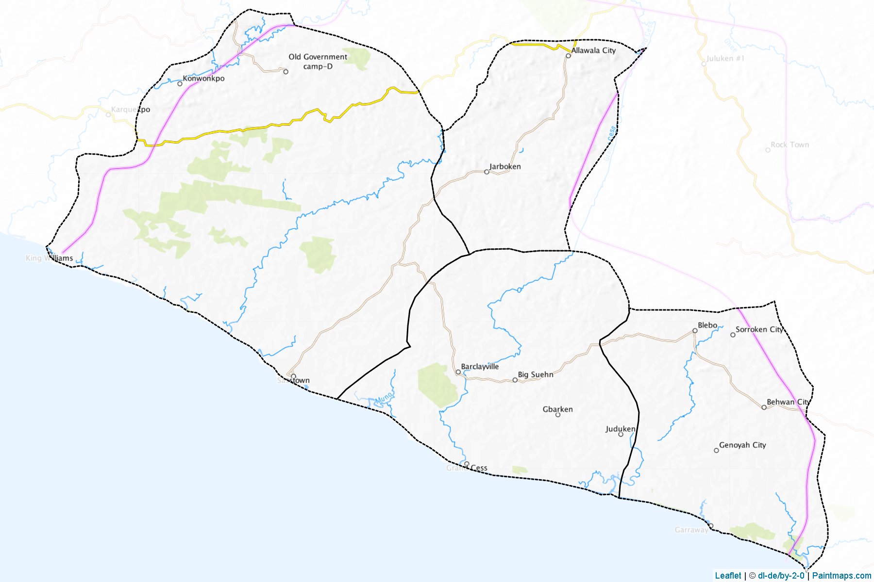 Muestras de recorte de mapas Grand Kru (Liberia)-1