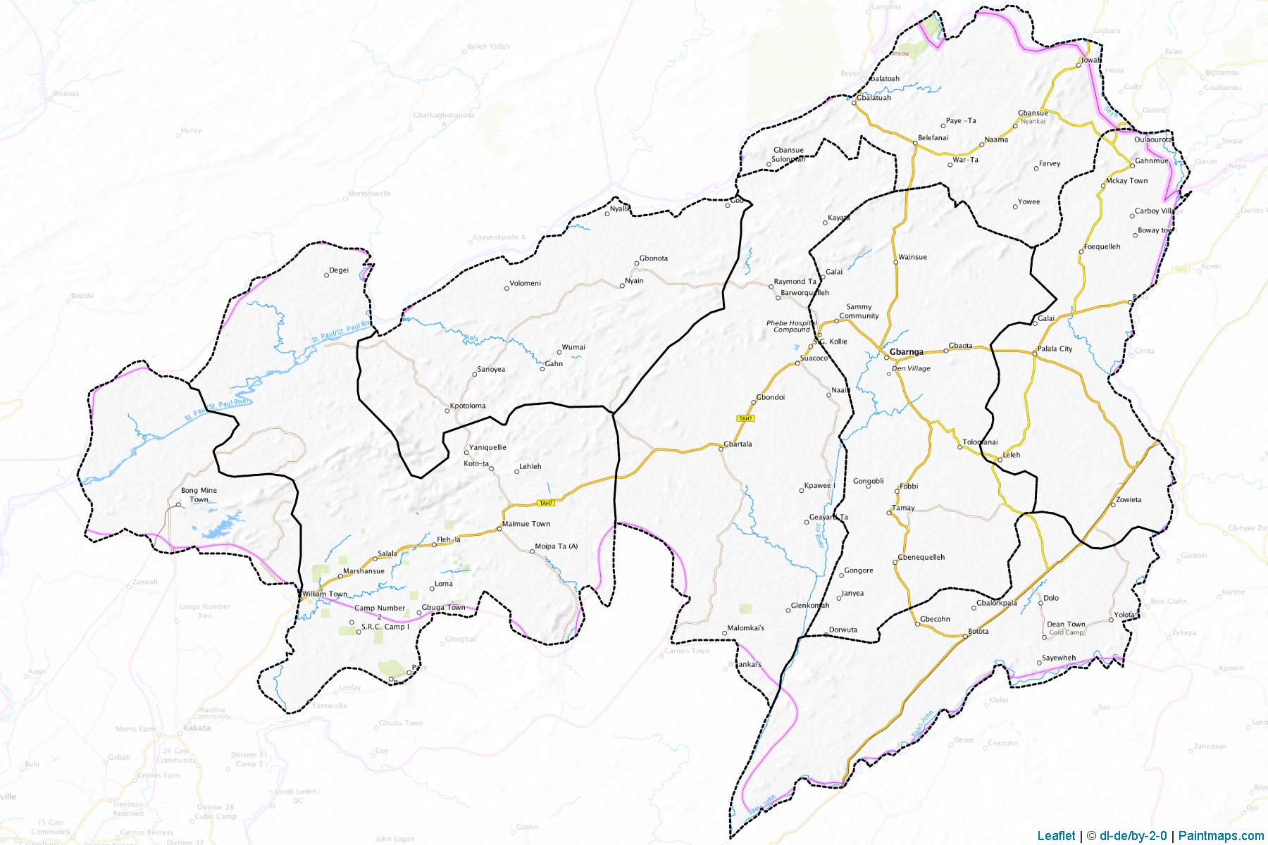 Muestras de recorte de mapas Bong (Liberia)-1