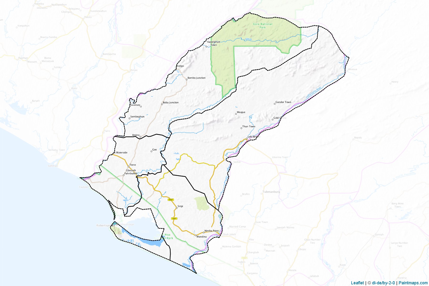 Grand Cape Mount County (Liberya) Haritası Örnekleri-1