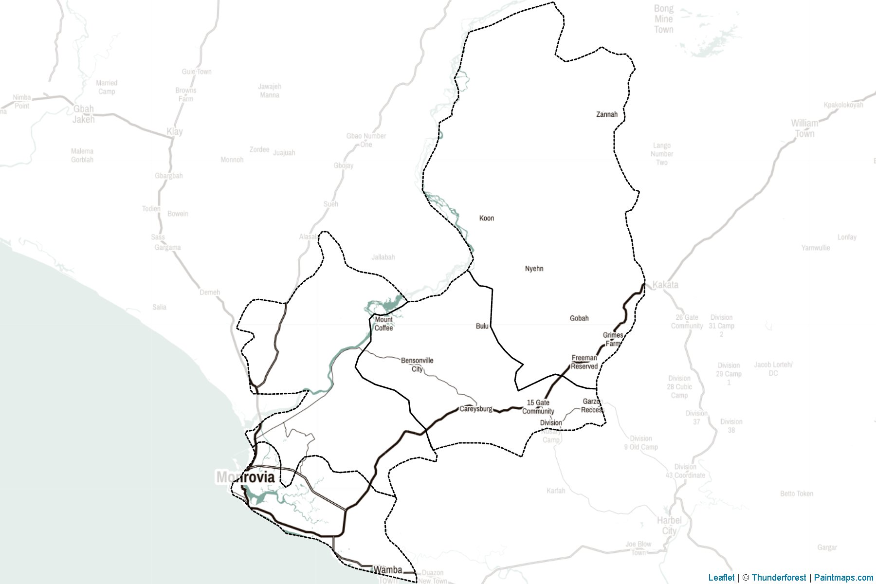 Muestras de recorte de mapas Montserrado (Liberia)-2