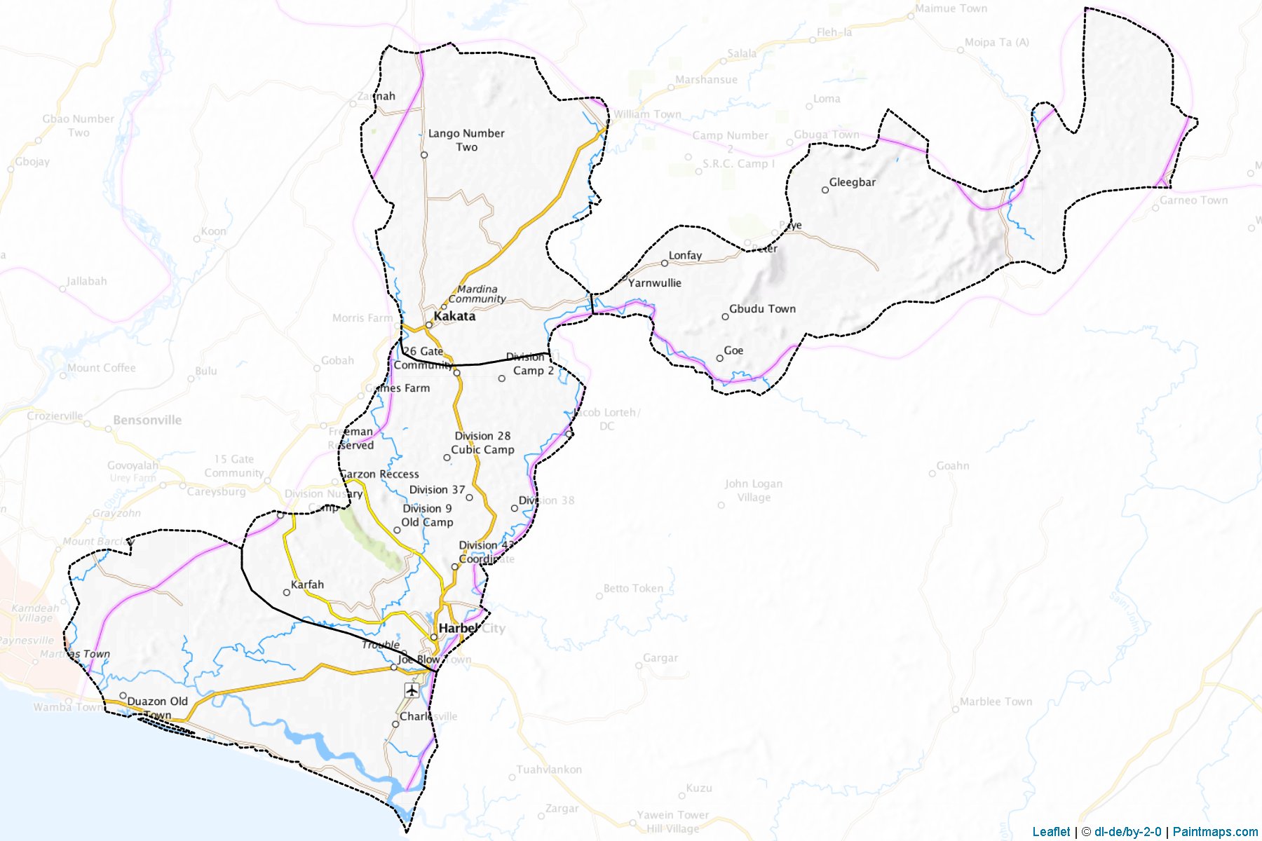 Muestras de recorte de mapas Margibi (Liberia)-1