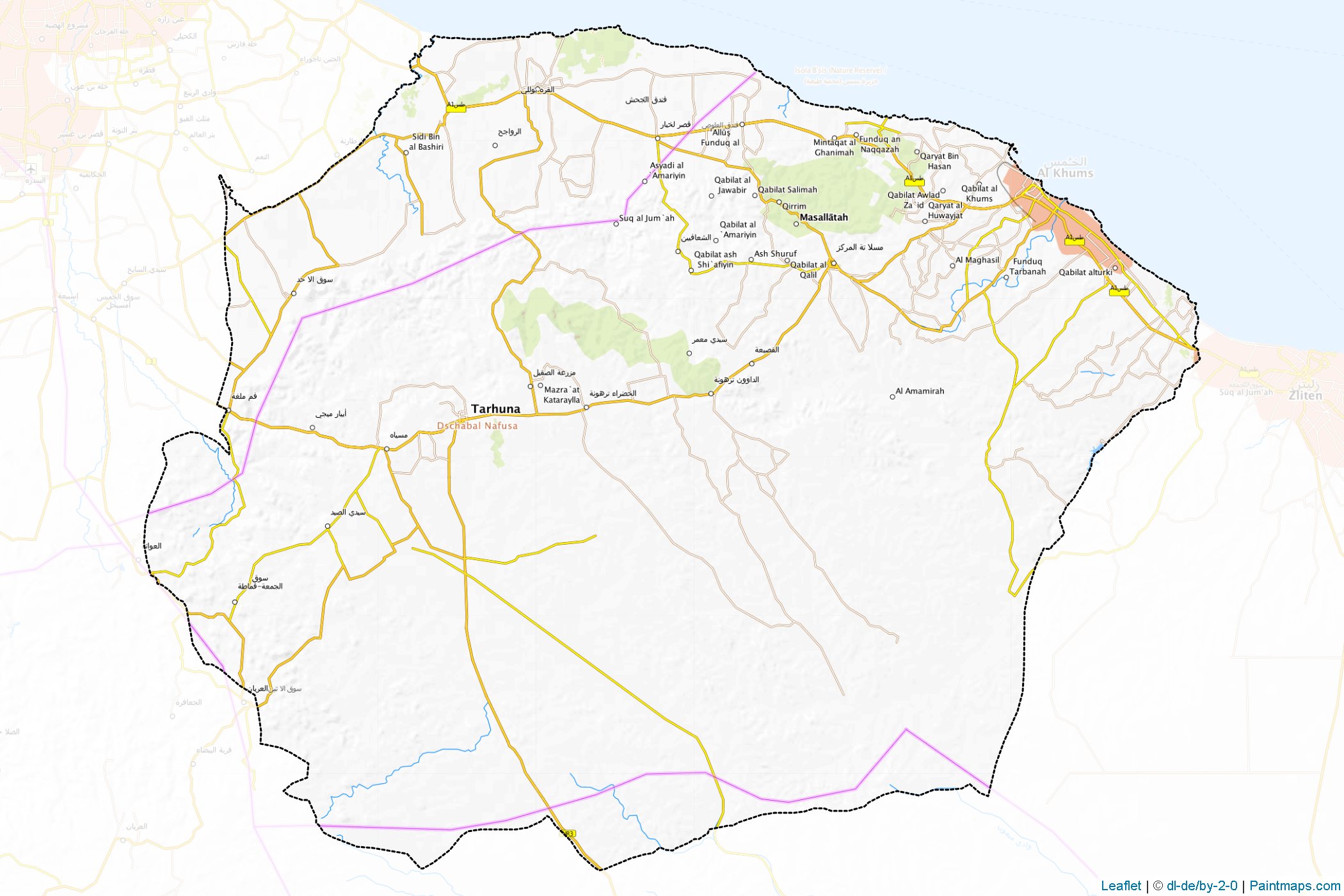 Al Khums (Libya) Map Cropping Samples-1