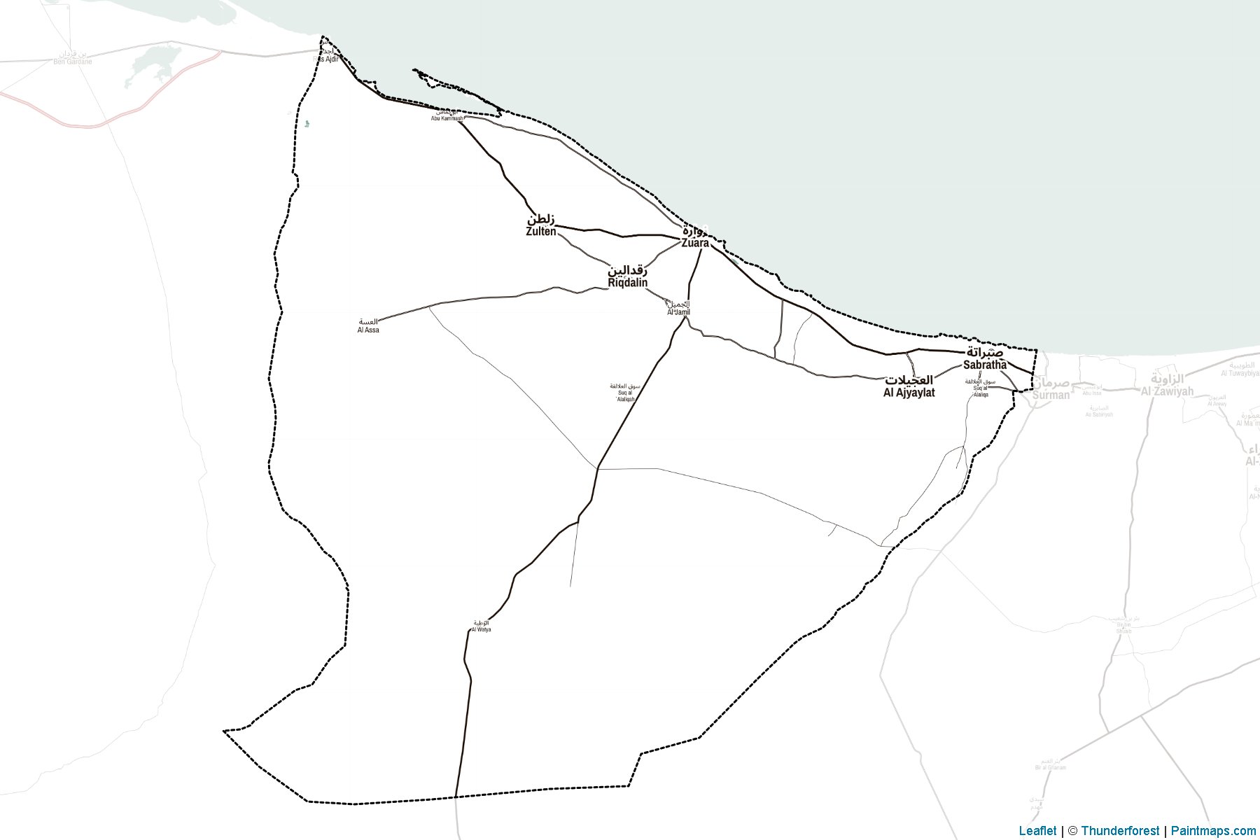 An Nuqat al Khams (Libya) Map Cropping Samples-2