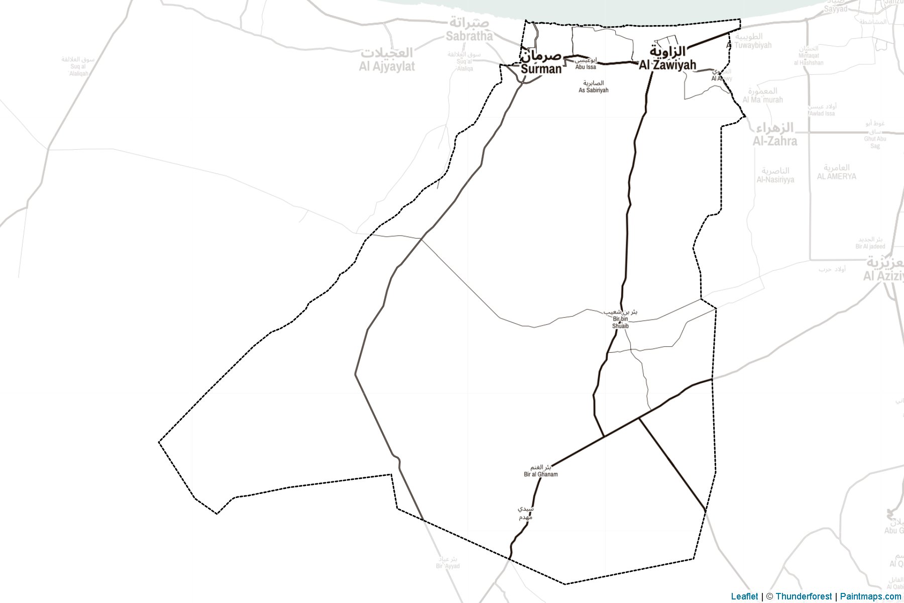 Muestras de recorte de mapas Az Zawiyah (Libia)-2