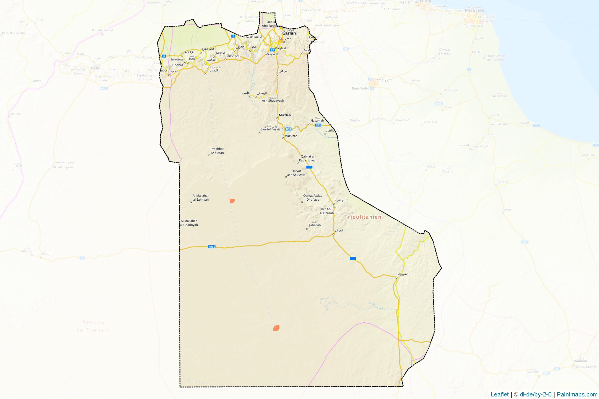 Mizde (Libya) Haritası Örnekleri-1