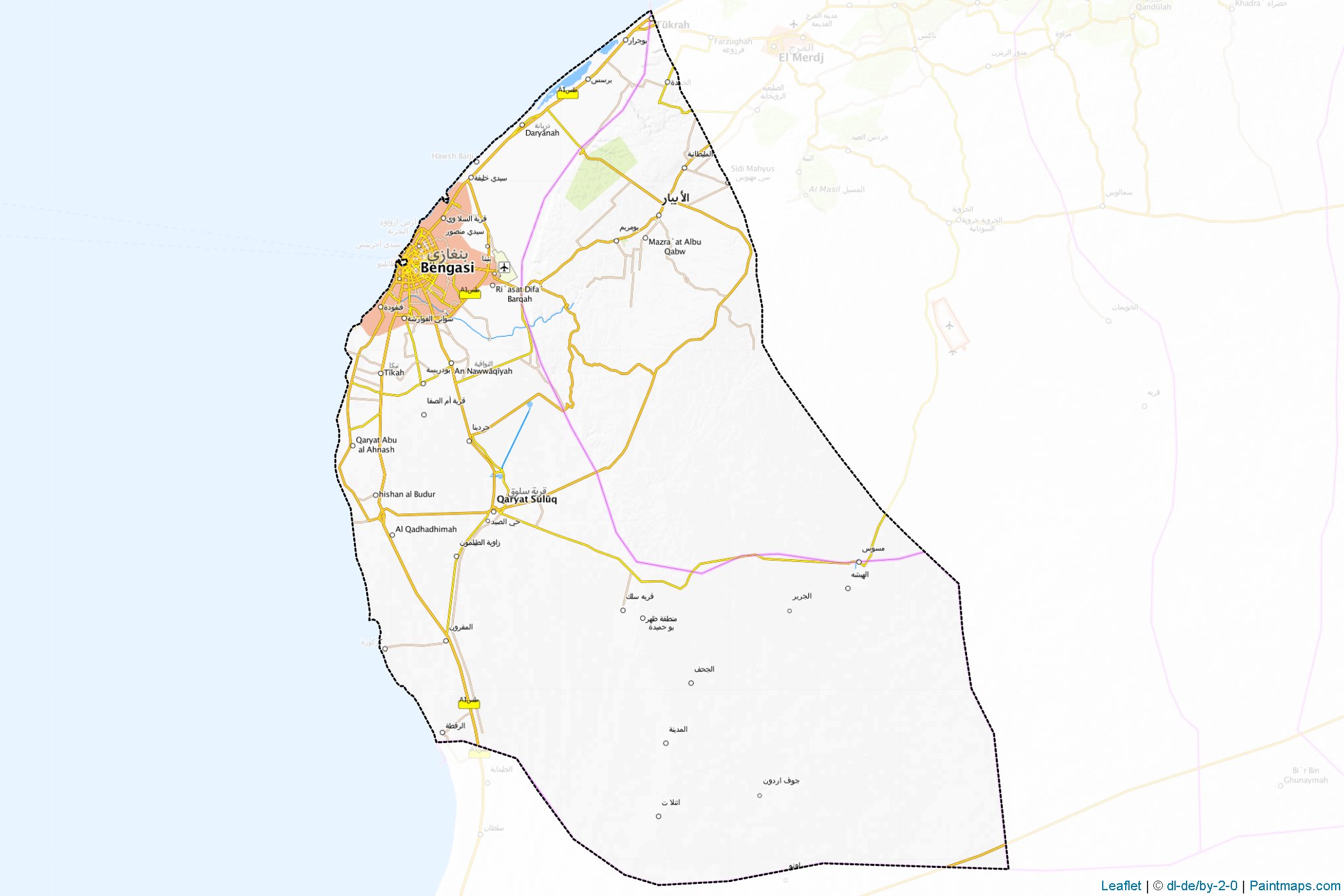 Muestras de recorte de mapas Benghazi (Libia)-1