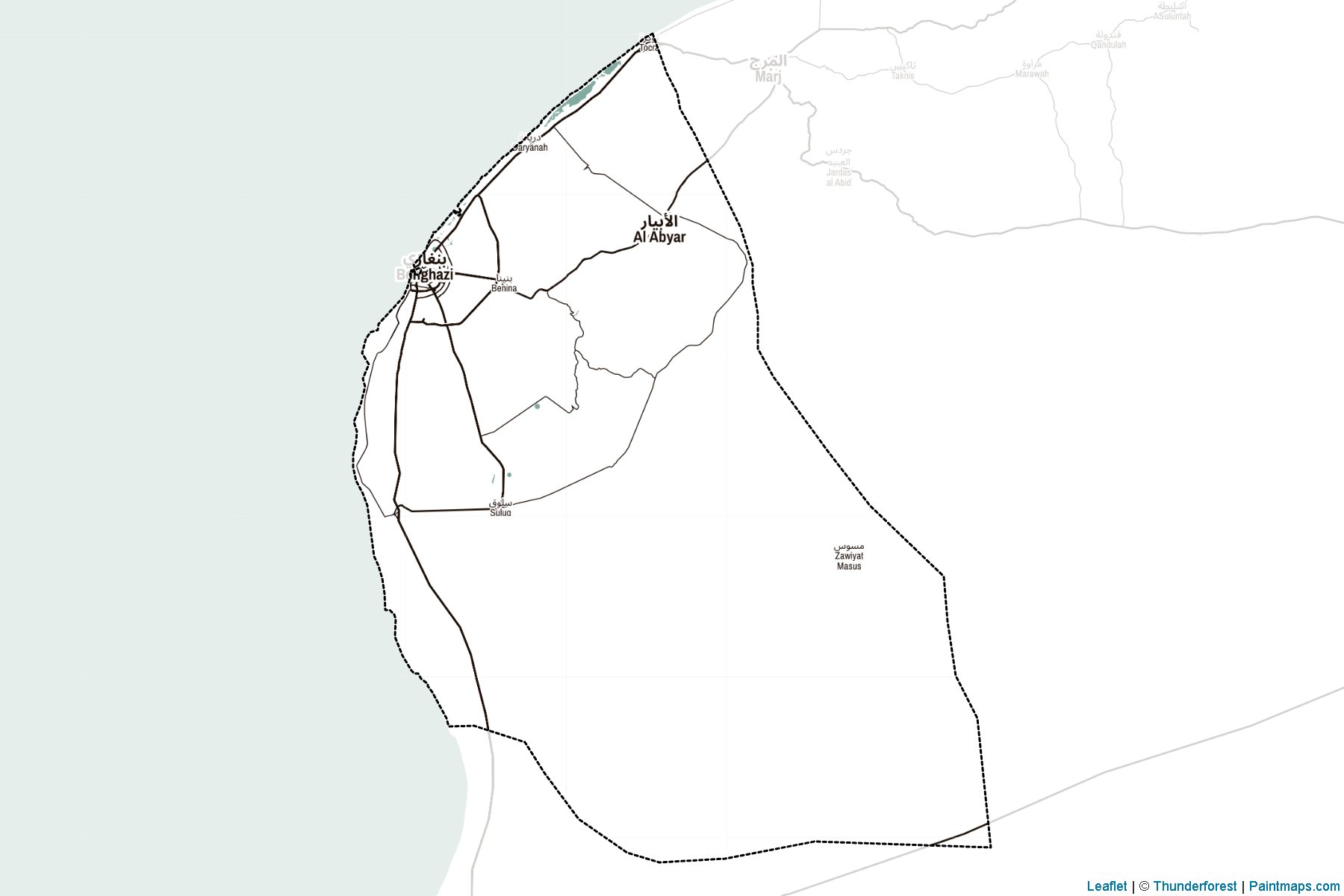 Muestras de recorte de mapas Benghazi (Libia)-2