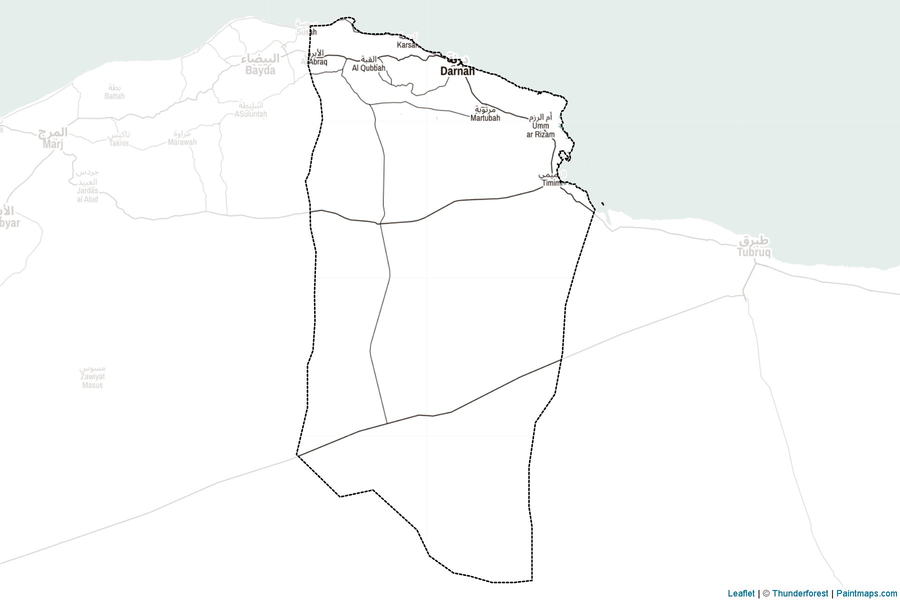 Muestras de recorte de mapas Al Qubbah (Libia)-2