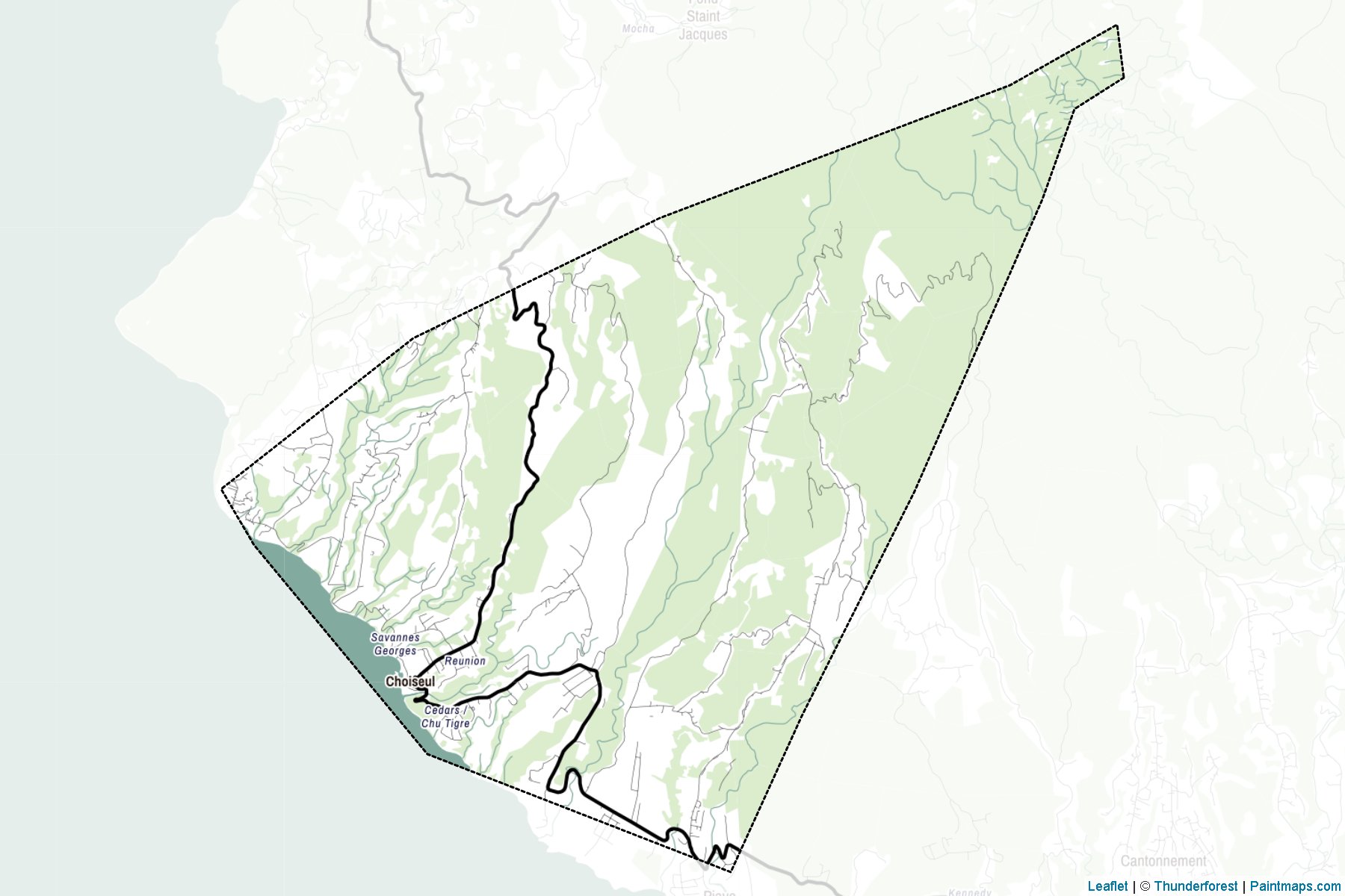 Choiseul (St. Lucia) Map Cropping Samples-2