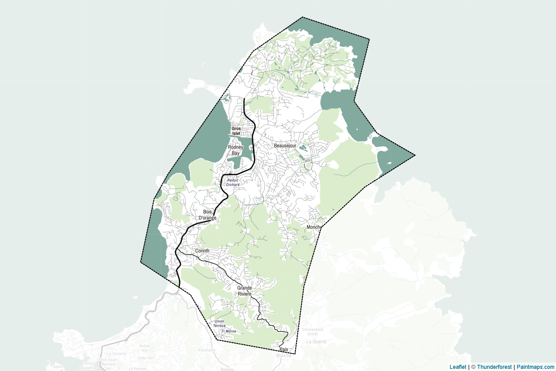 Gros Islet (St. Lucia) Map Cropping Samples-2