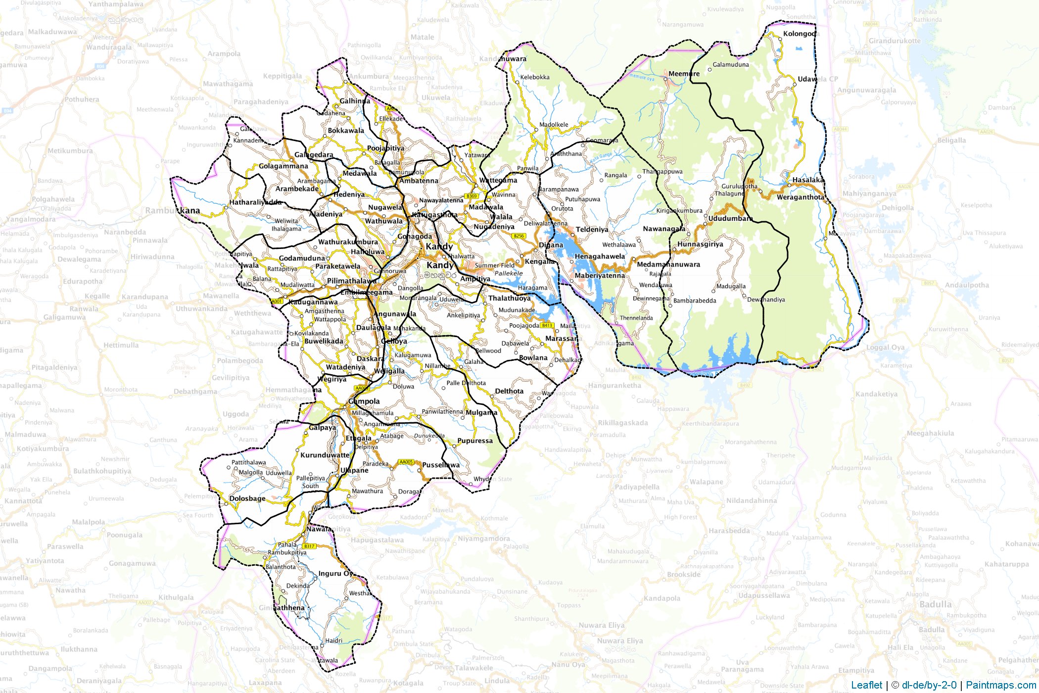 Muestras de recorte de mapas Mahanuvara (Sri Lanka)-1