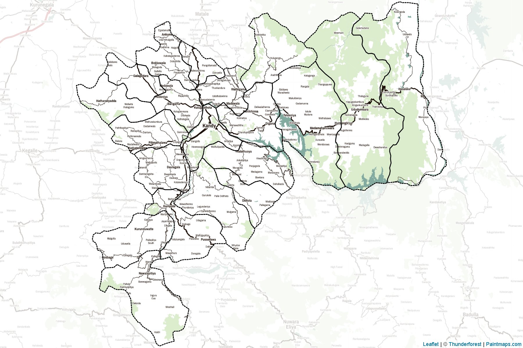 Muestras de recorte de mapas Mahanuvara (Sri Lanka)-2