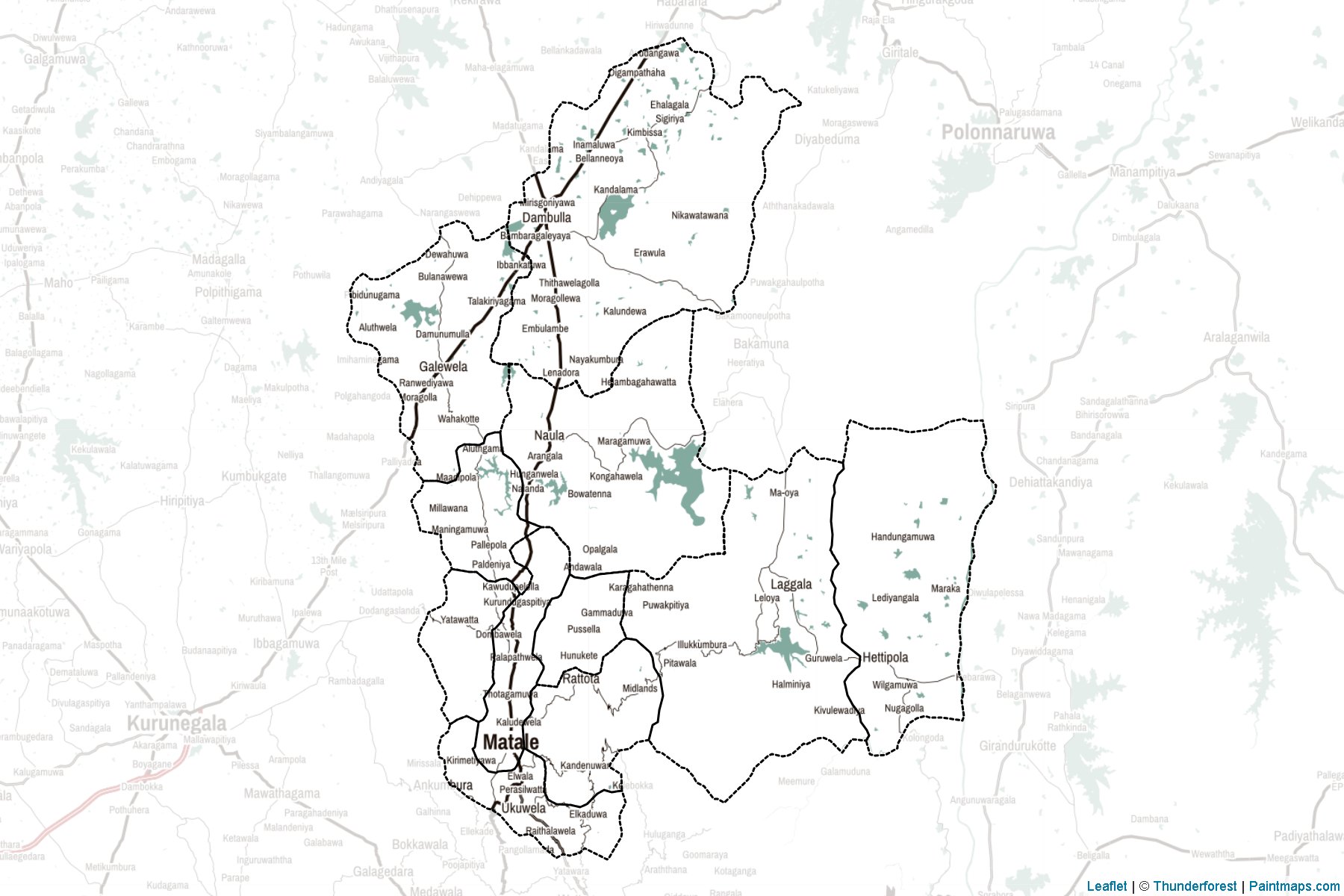 Muestras de recorte de mapas Mātale (Sri Lanka)-2