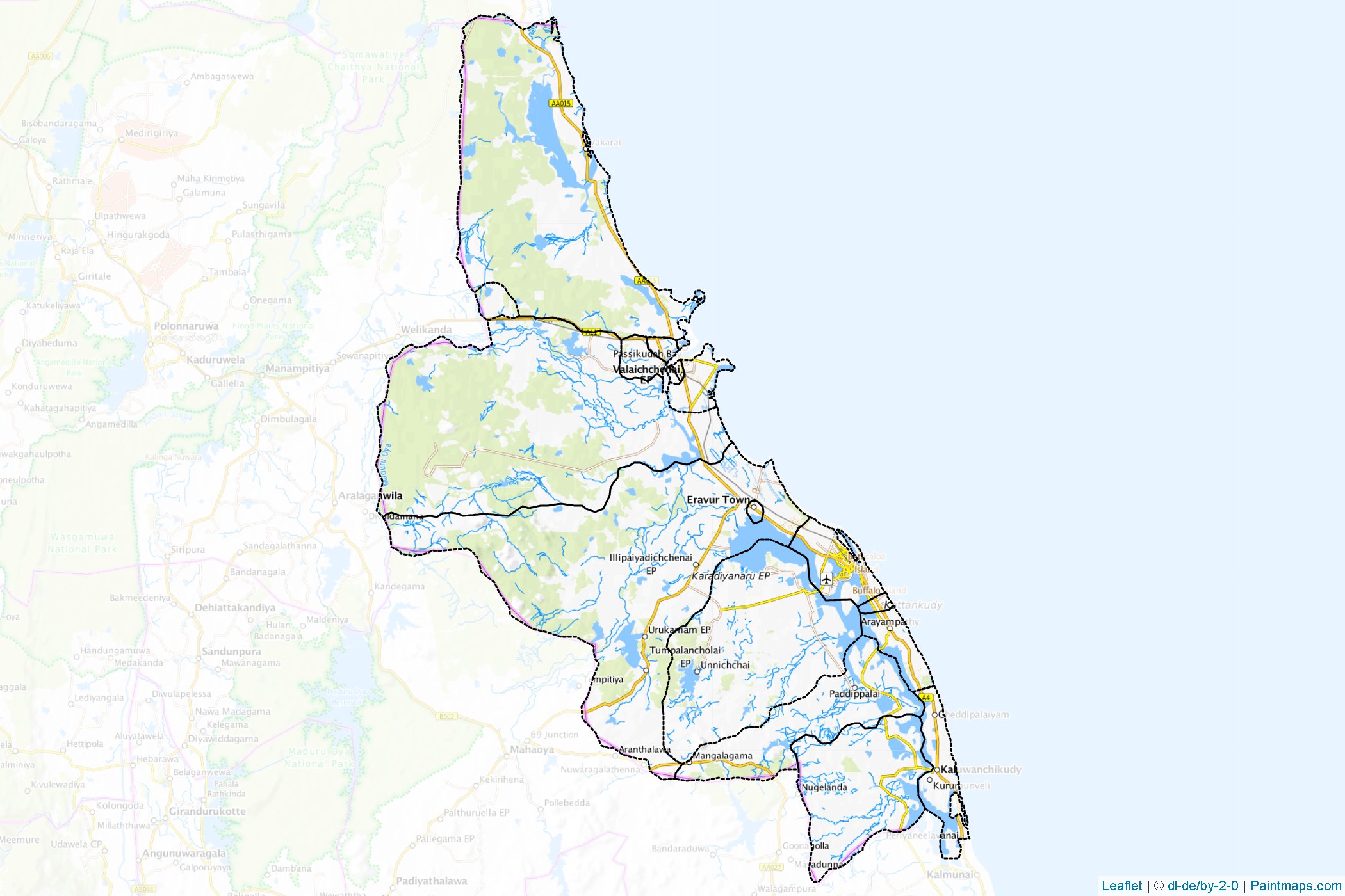 Batticaloa (Sri Lanka) Map Cropping Samples-1