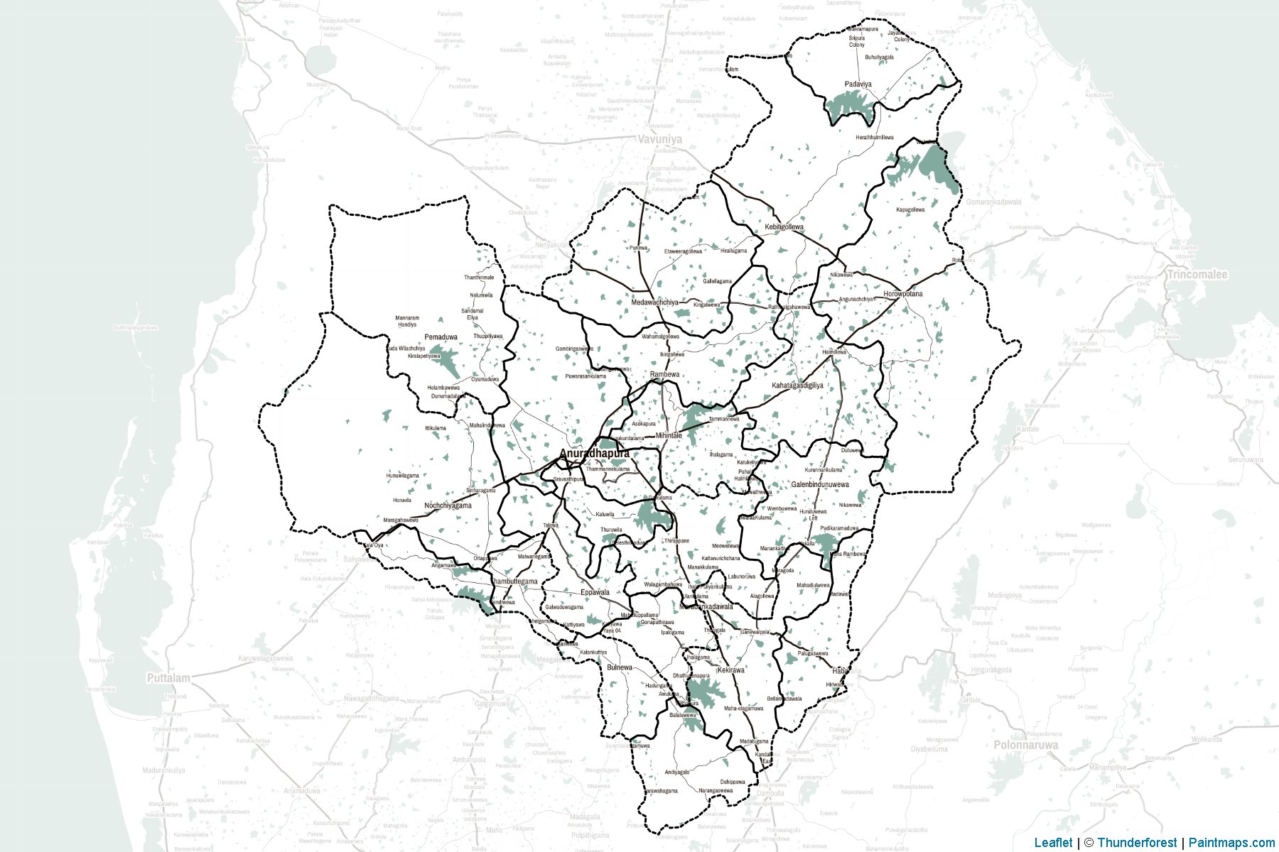 Muestras de recorte de mapas Anurādhapura (Sri Lanka)-2