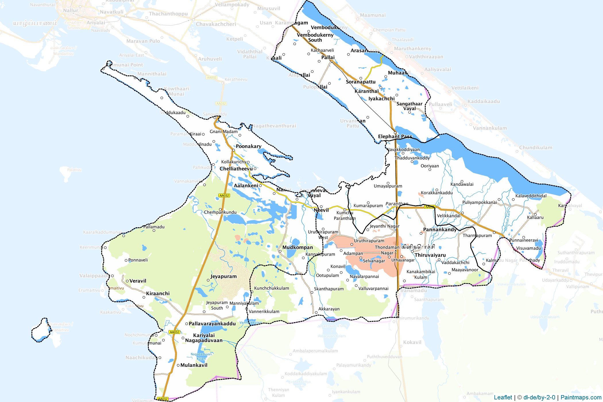 Kilinochchi (Sri Lanka) Map Cropping Samples-1