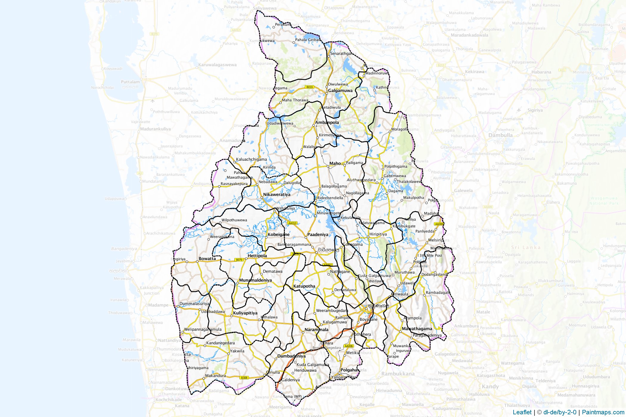 Kurunegala (Sri Lanka) Map Cropping Samples-1