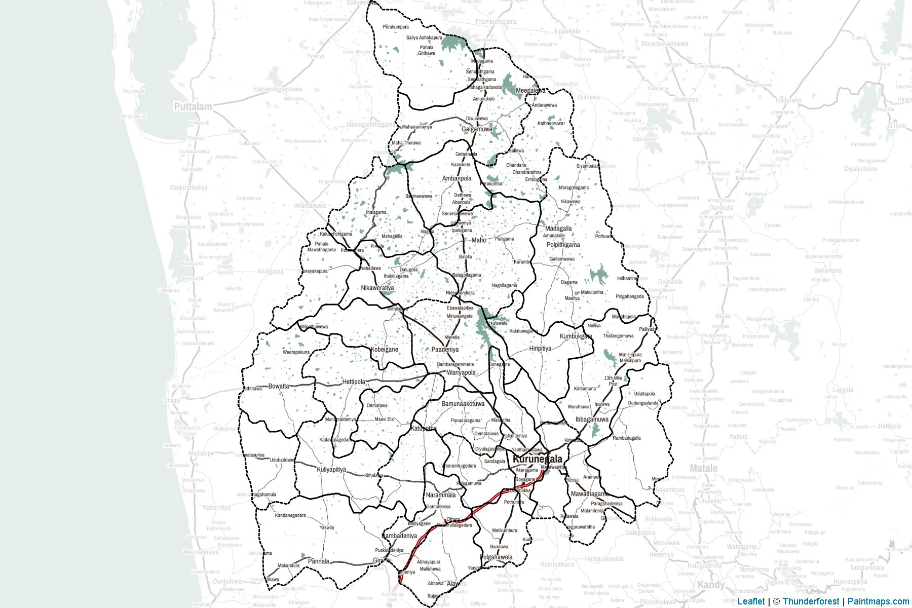 Kurunegala (Sri Lanka) Map Cropping Samples-2