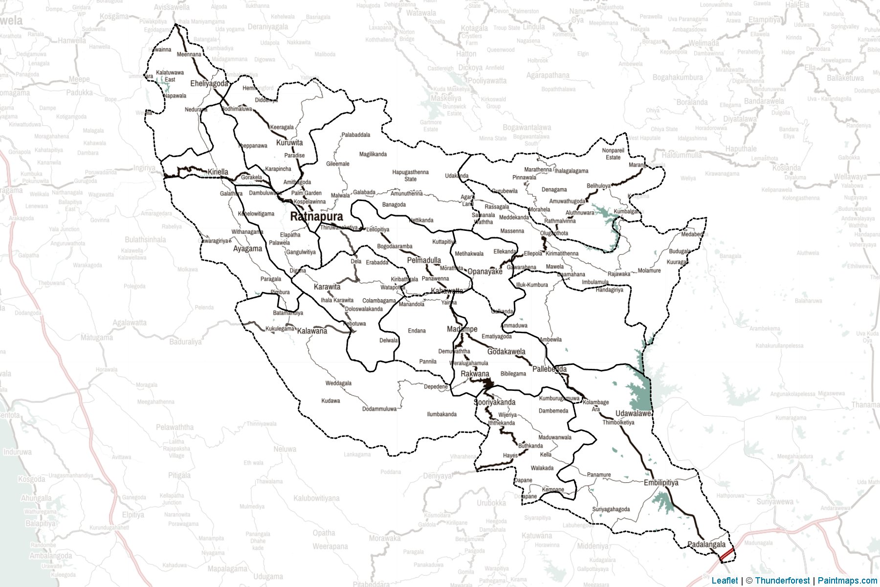 Muestras de recorte de mapas Ratnapura (Sri Lanka)-2